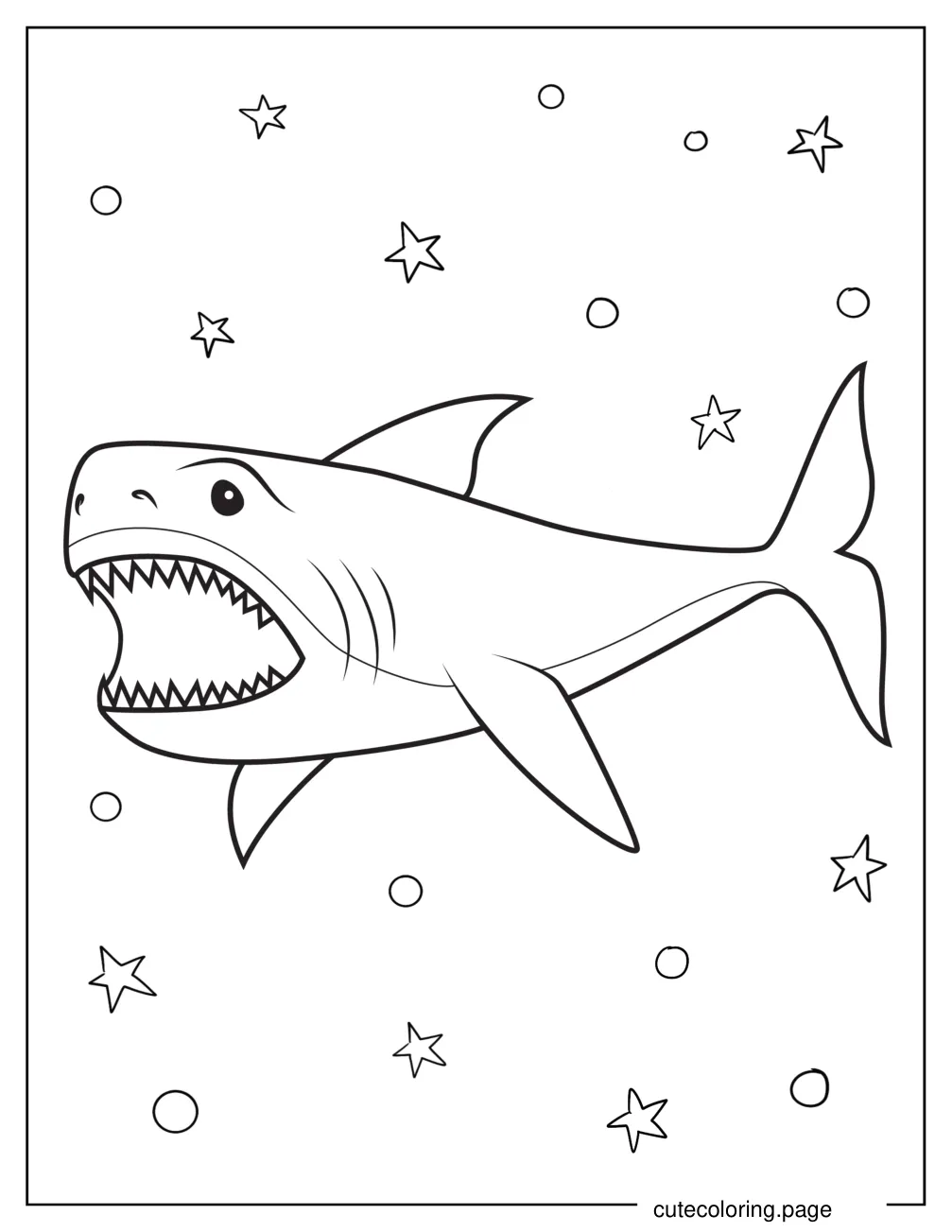 Easy Megalodon Coloring Page For Kids coloring page