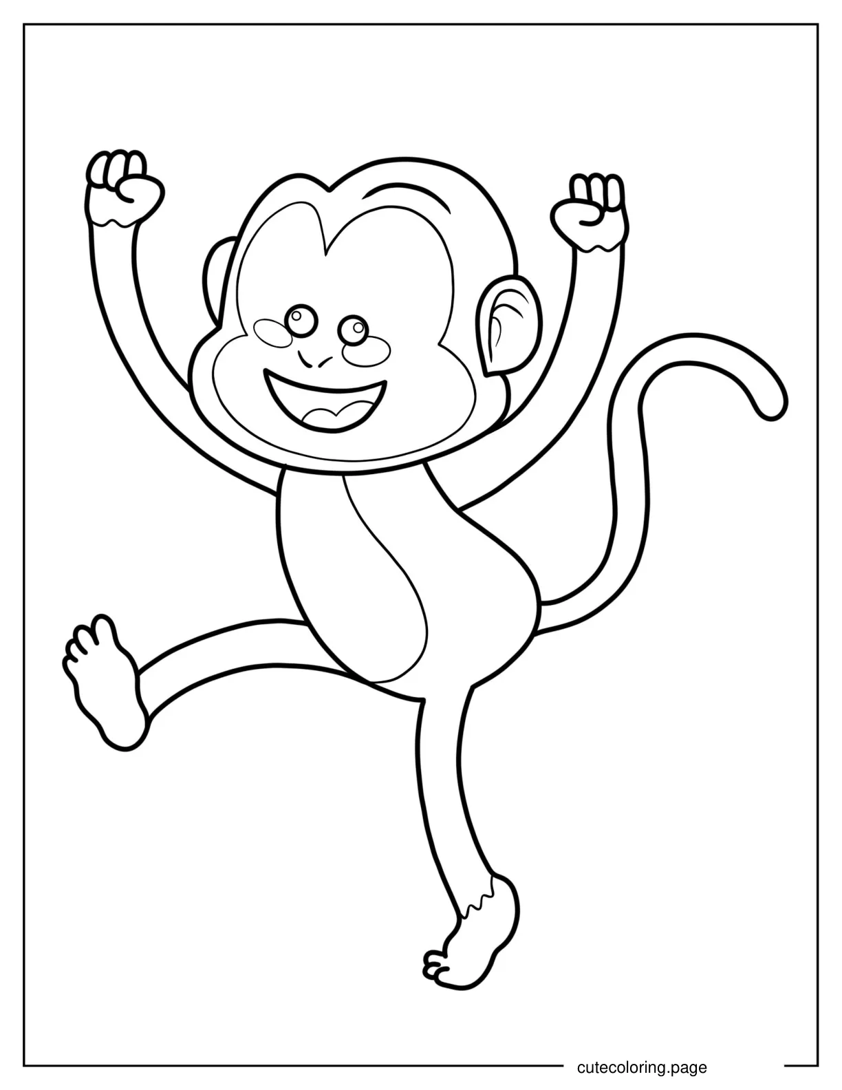 Cartoon Monkey Cheering coloring page