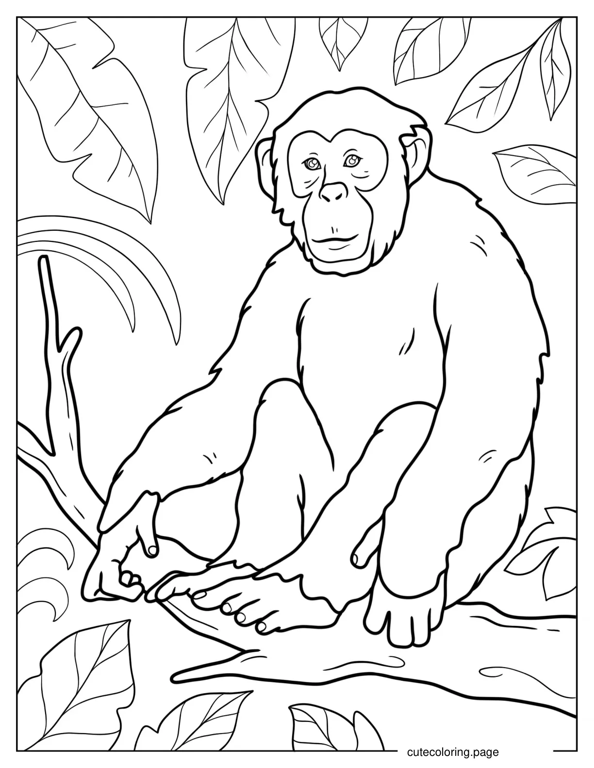 Coloring Page Of Young Chimpanzee coloring page