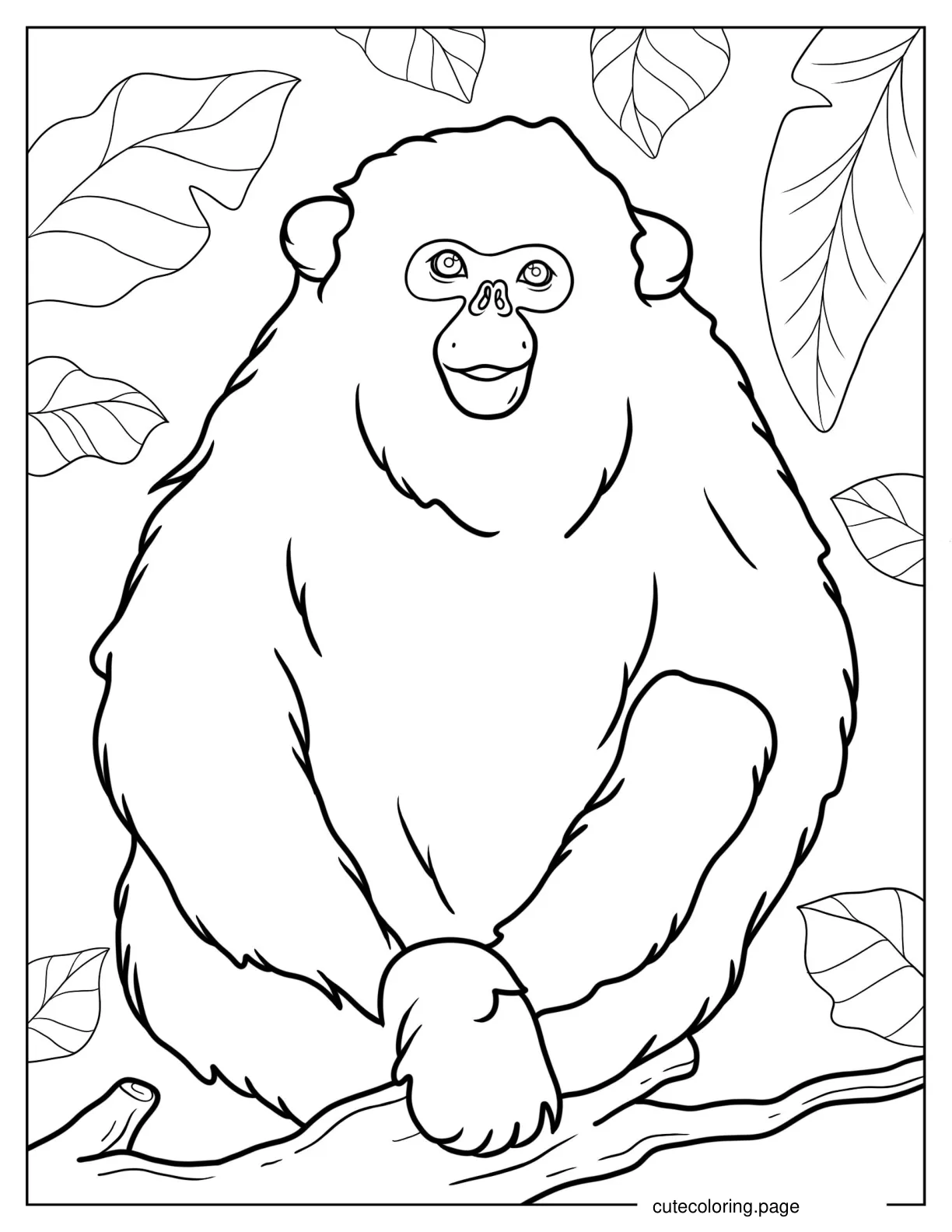 Golden Snub nosed Monkey Coloring Sheet coloring page