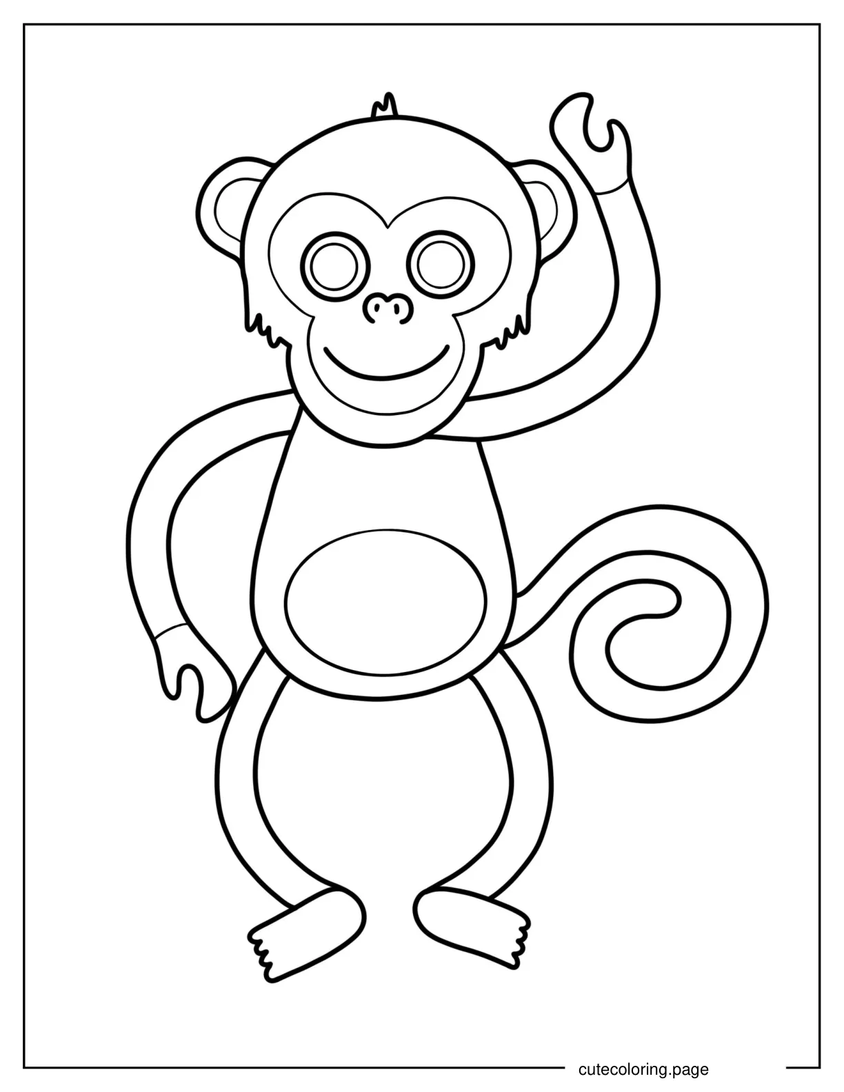 Simple Chimpanzee Outline For Kids Coloring Page coloring page