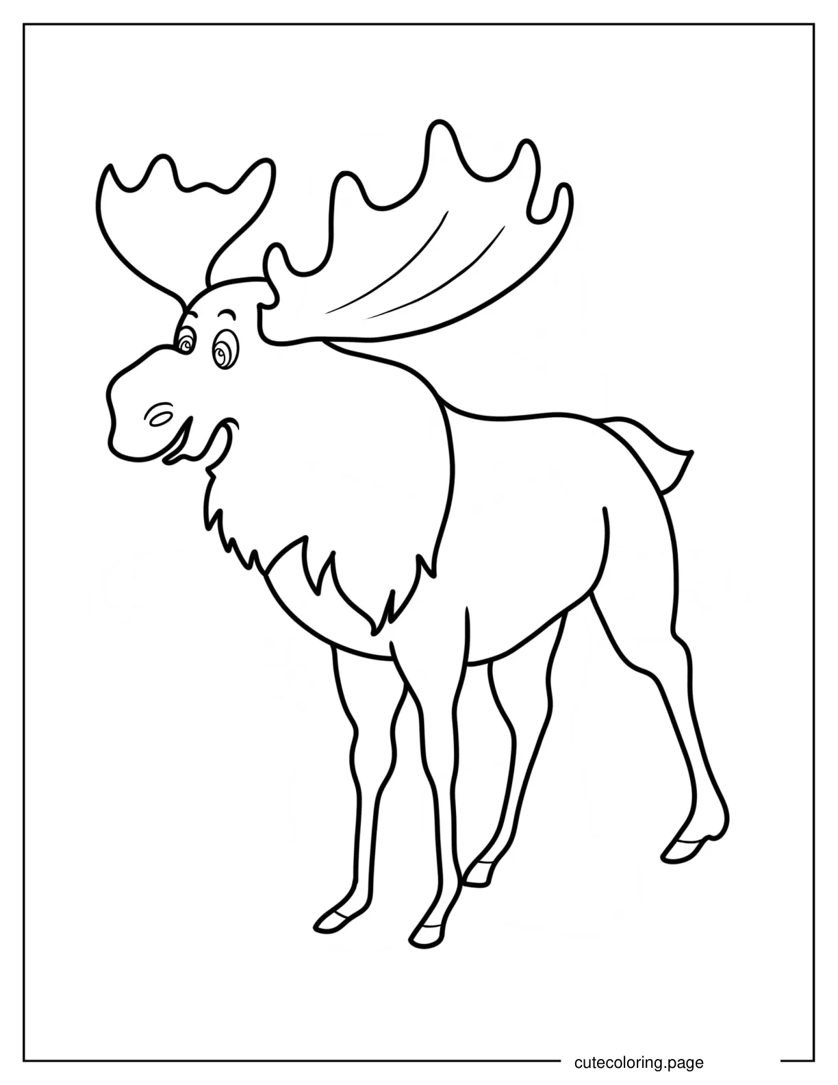 Happy Moose With Large Antlers coloring page