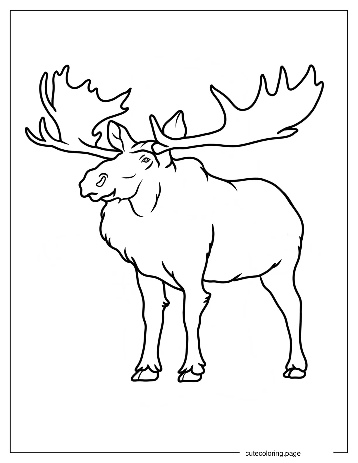 Simple Elk Moose Outline Coloring Sheet For Kids coloring page