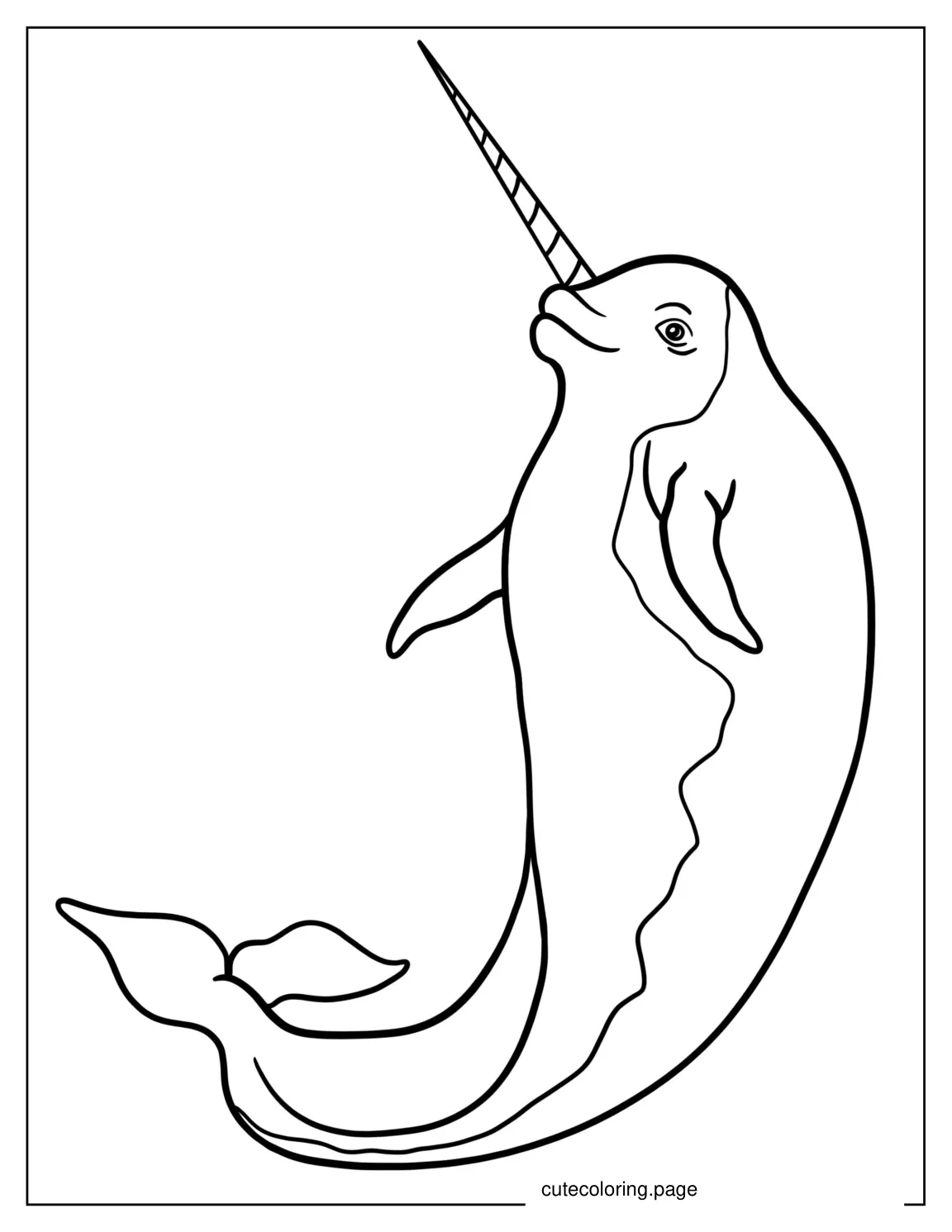 Adult Narwhal Coloring Sheet coloring page