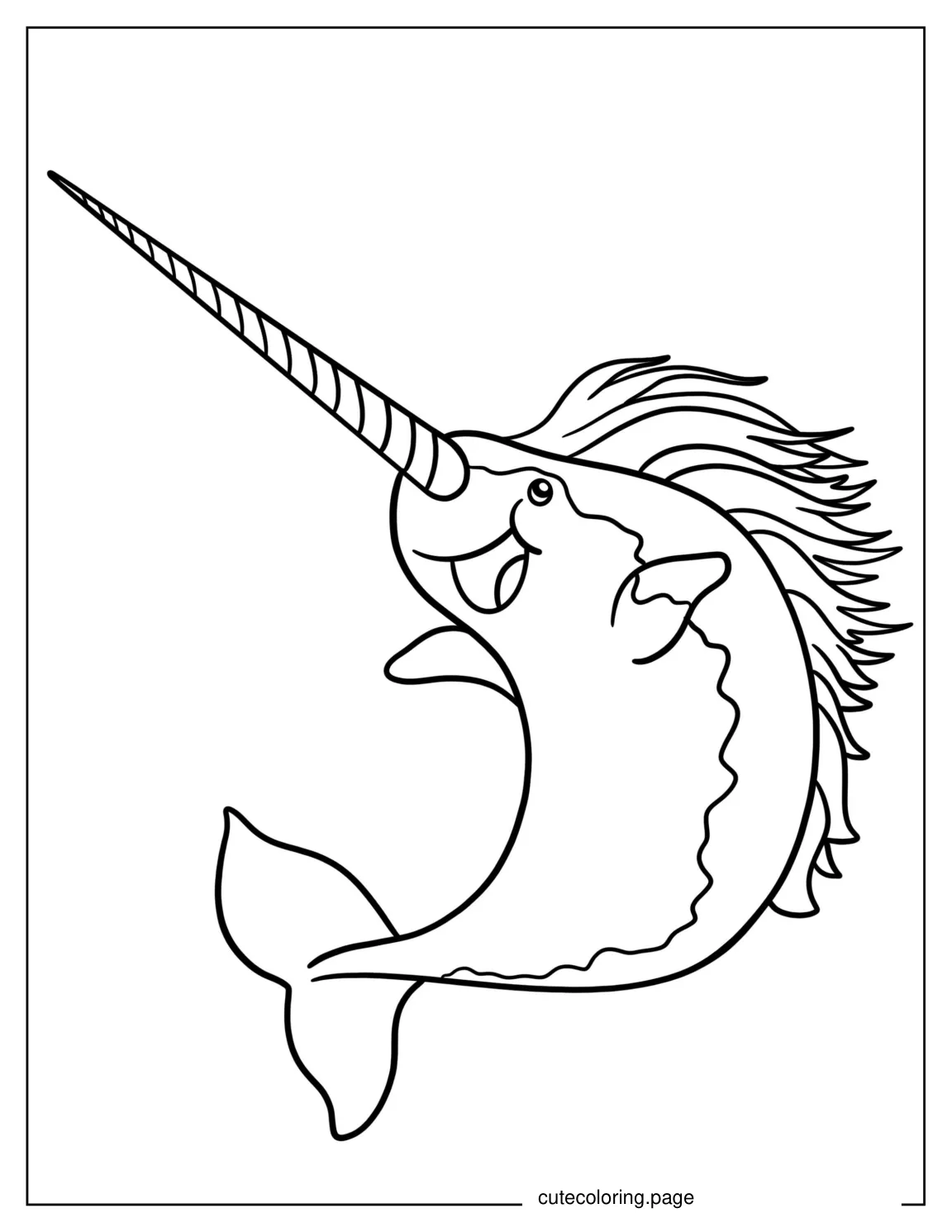 Unicorn Narwhal Coloring Sheet coloring page