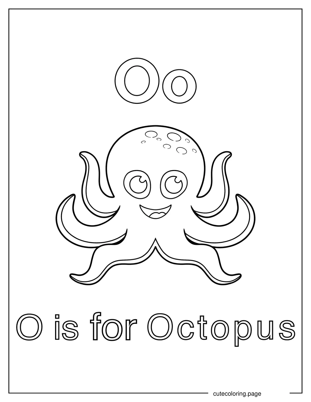 O Is For Octopus Coloring Sheet coloring page