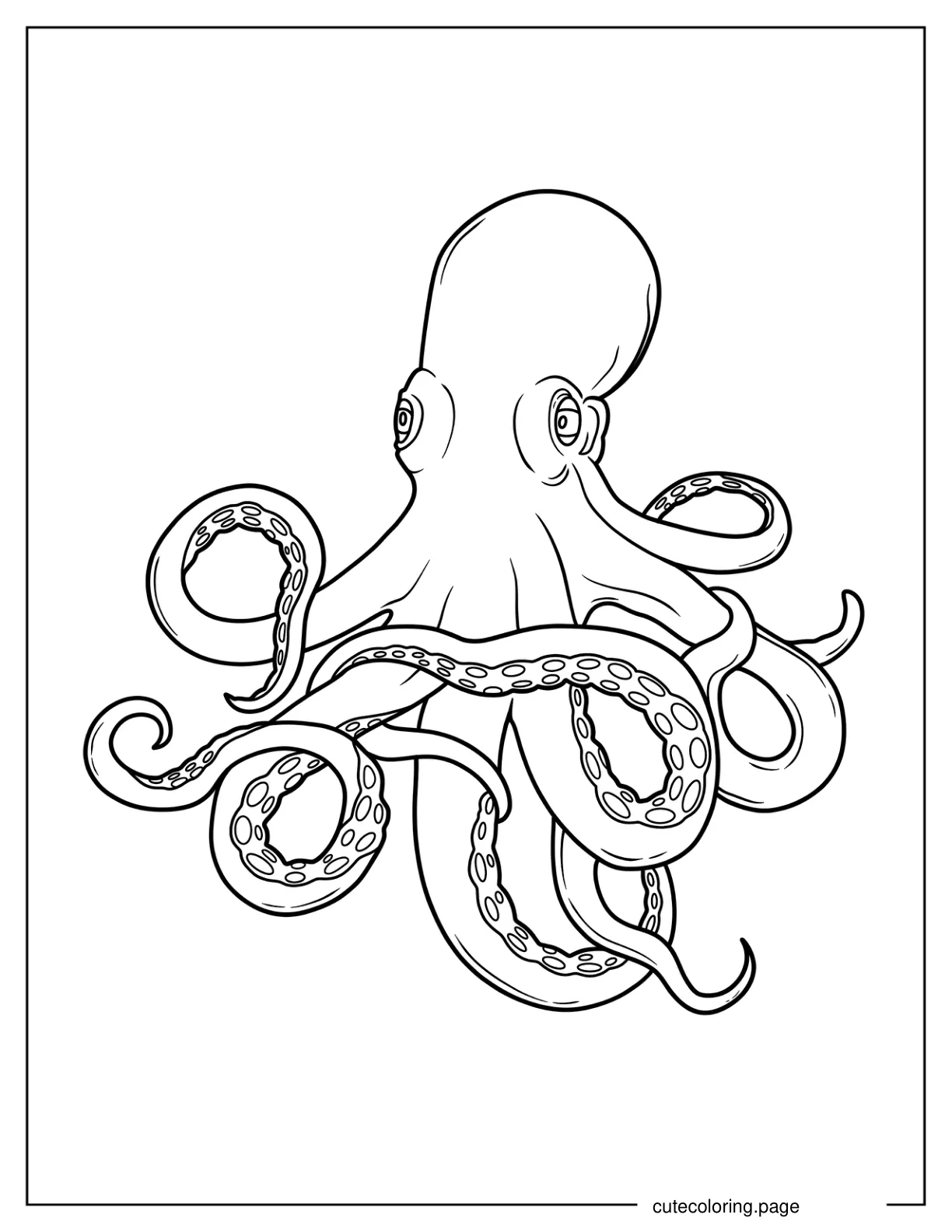 Pacific Octopus Outline Coloring Page coloring page