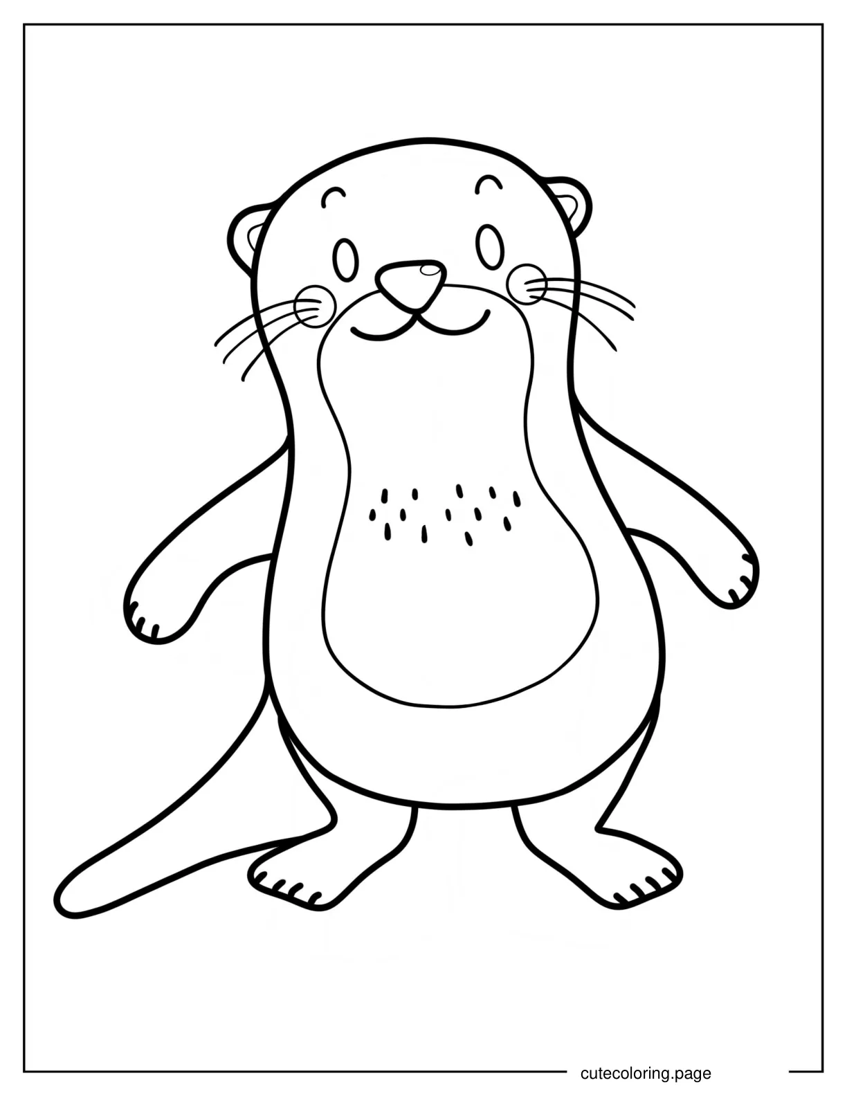 Simple Baby Otter Coloring Page For Preschoolers coloring page