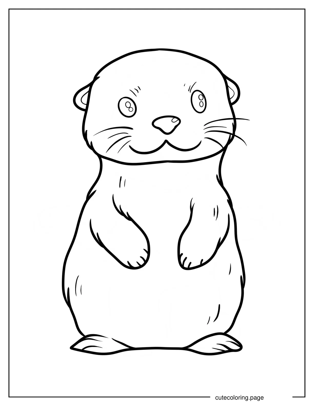 Smiling Otter Outline Coloring Sheet coloring page