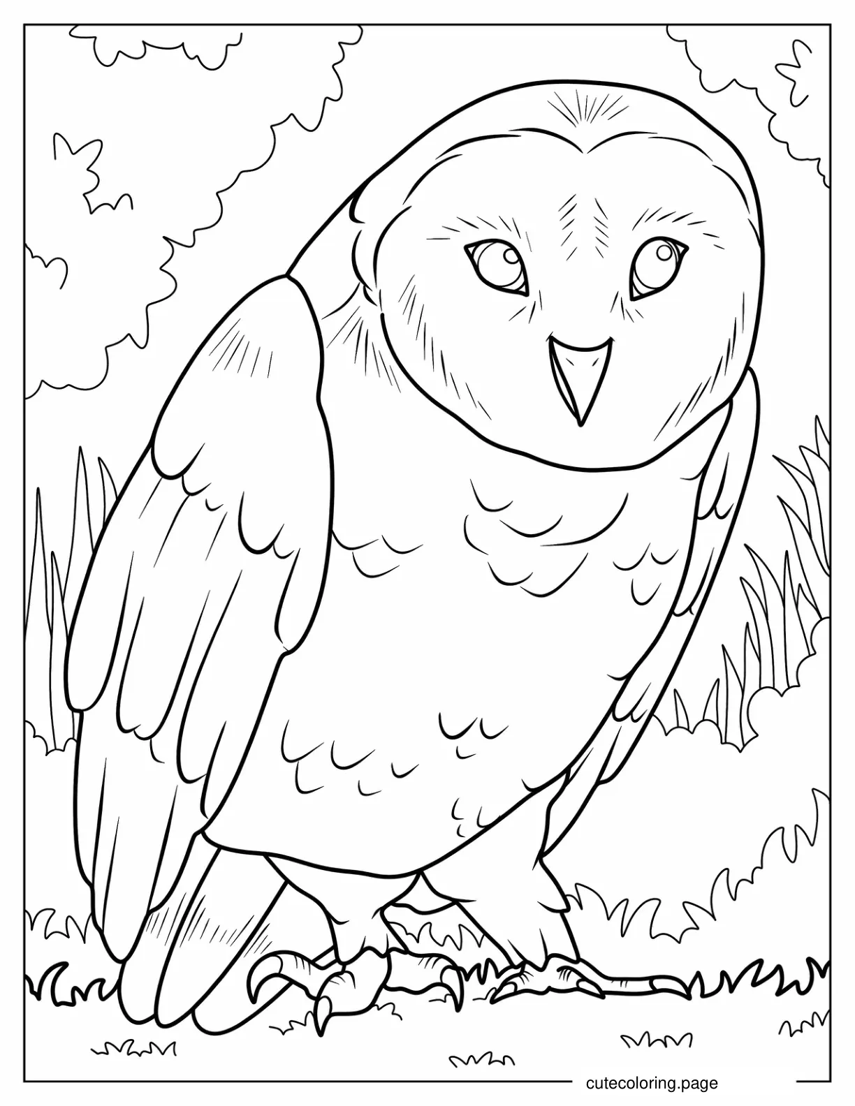 Barn Own To Color coloring page