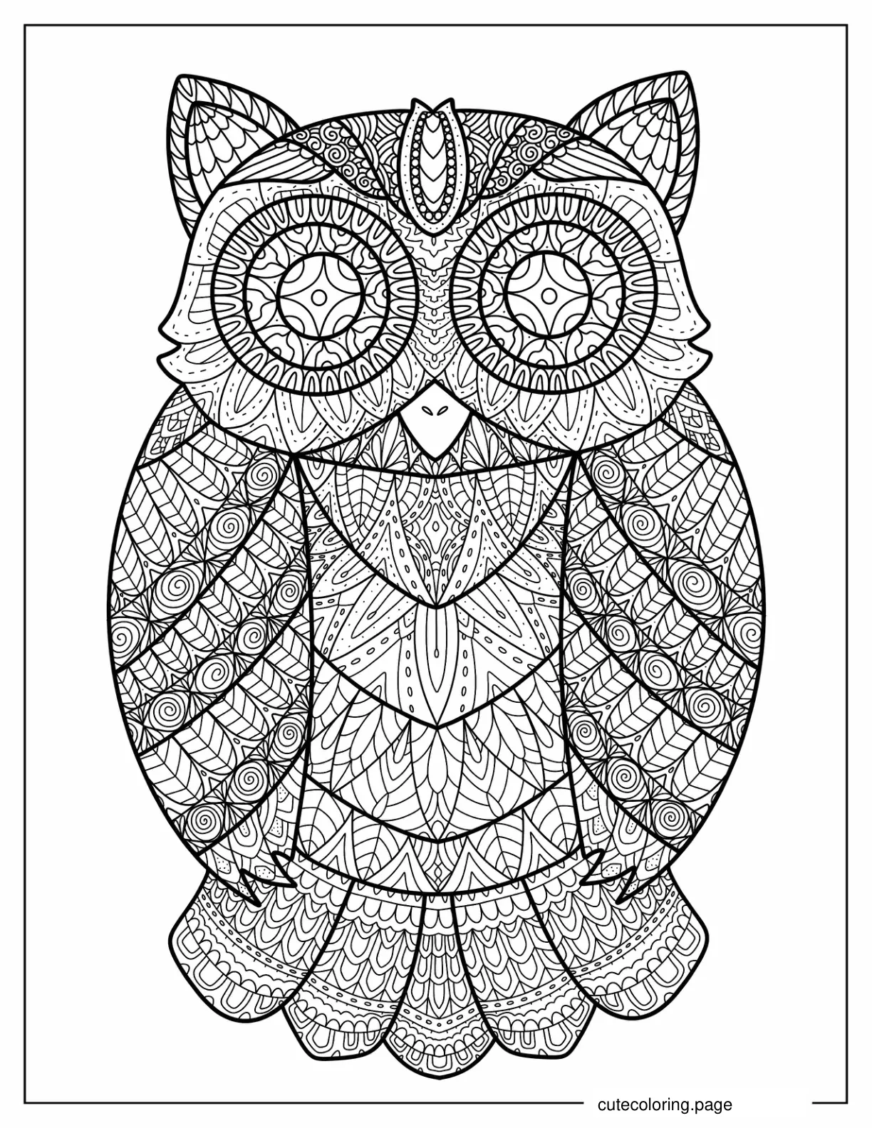 Detailed Owl Coloring Page coloring page