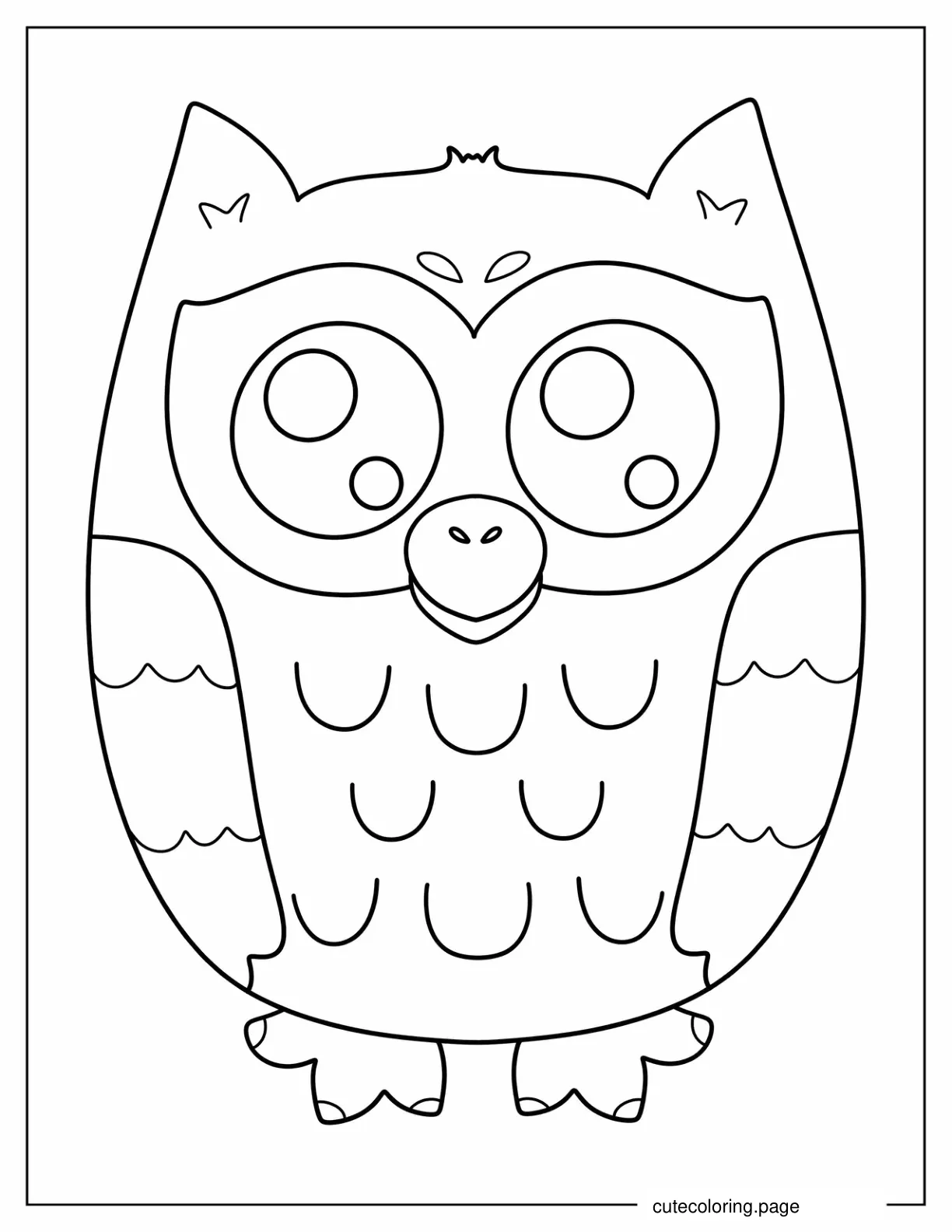 Easy Owl To Color For Preschoolers coloring page