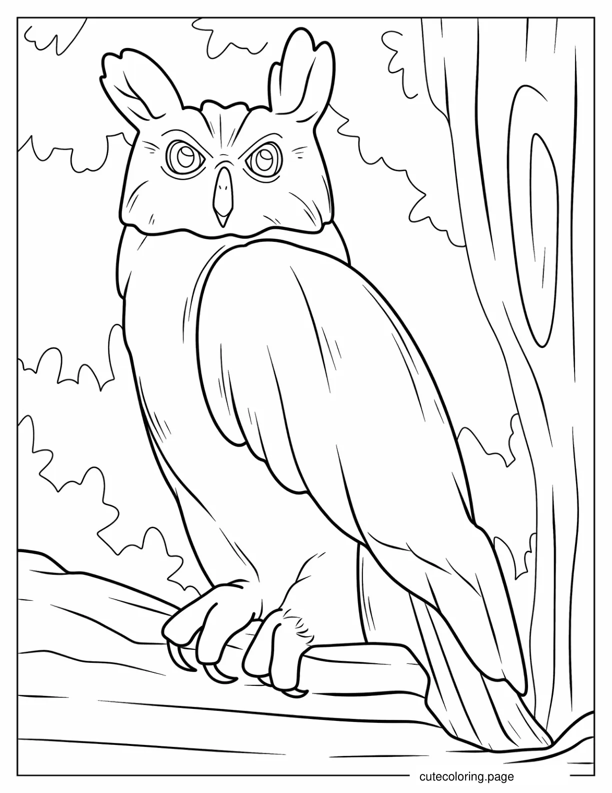 Eurasian Eagle Owl Coloring Sheet coloring page