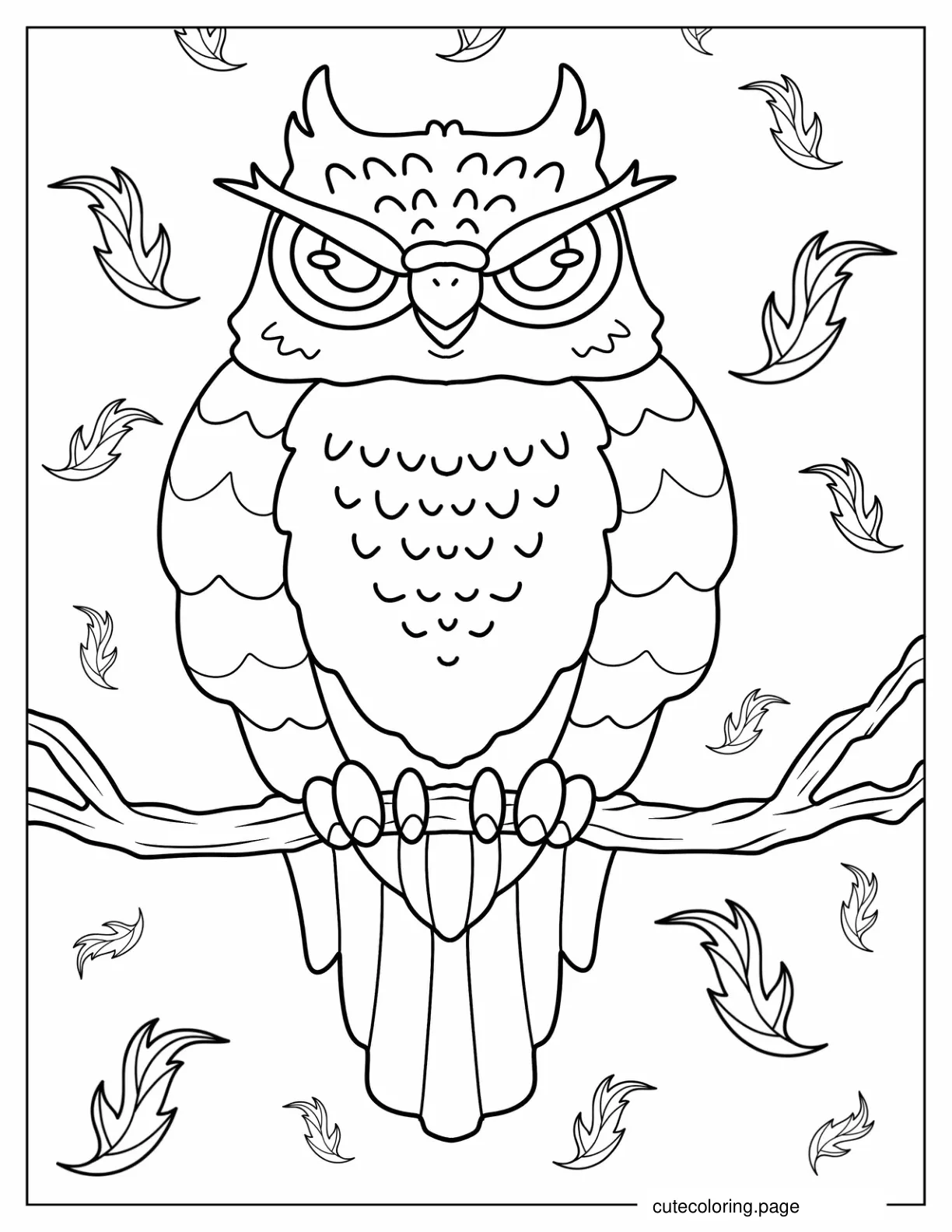 Great Horned Owl To Color coloring page