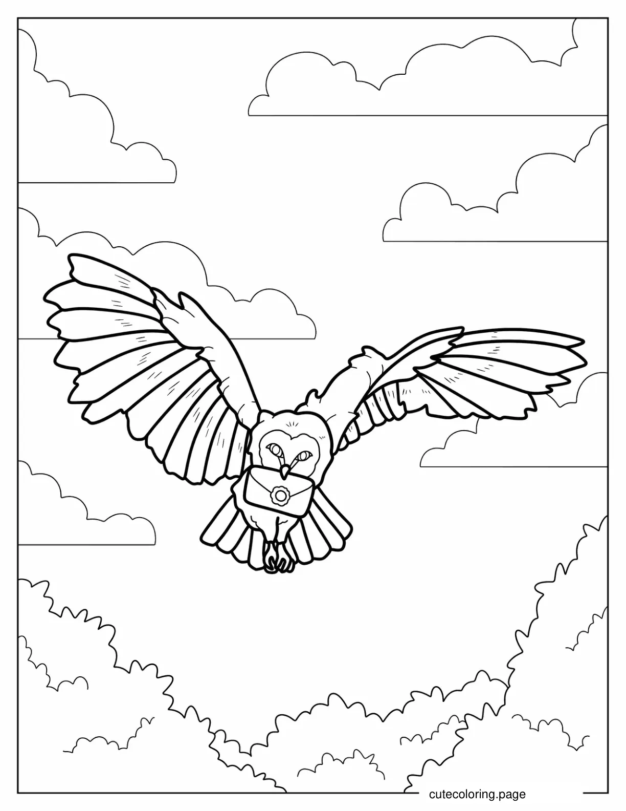 Hedwig The Snowy Owl To Color From Harry Potter coloring page