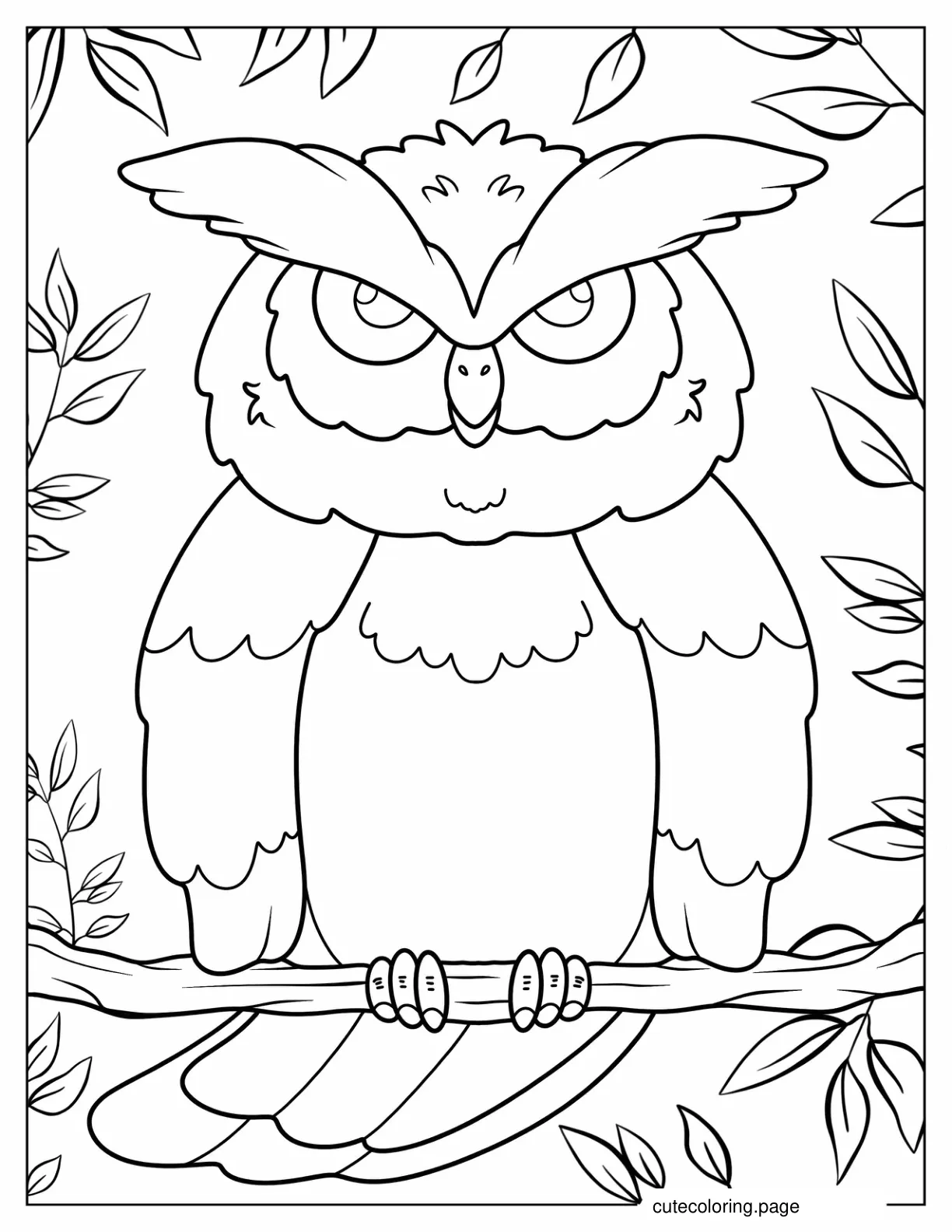 Long Eared Owl To Color coloring page