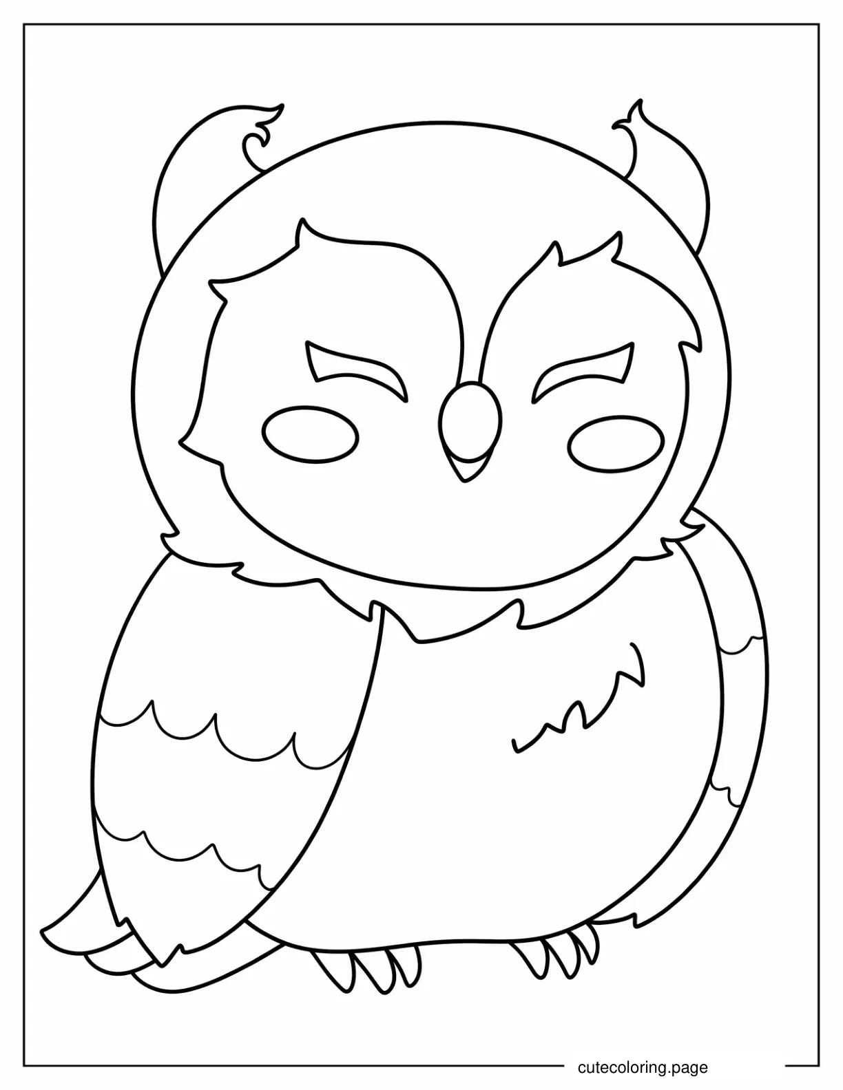 Simple Outline Of Owl To Color coloring page