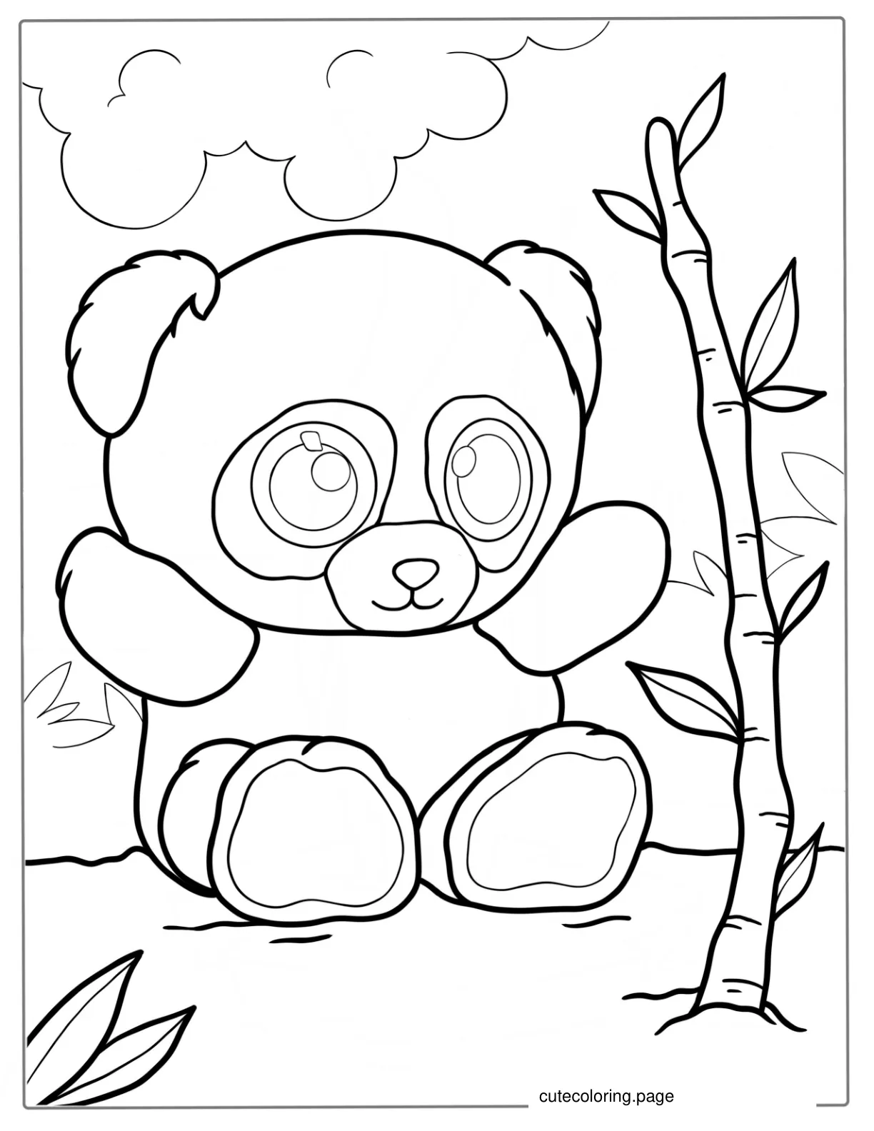 Cute Panda Teddy To Color For Kids coloring page