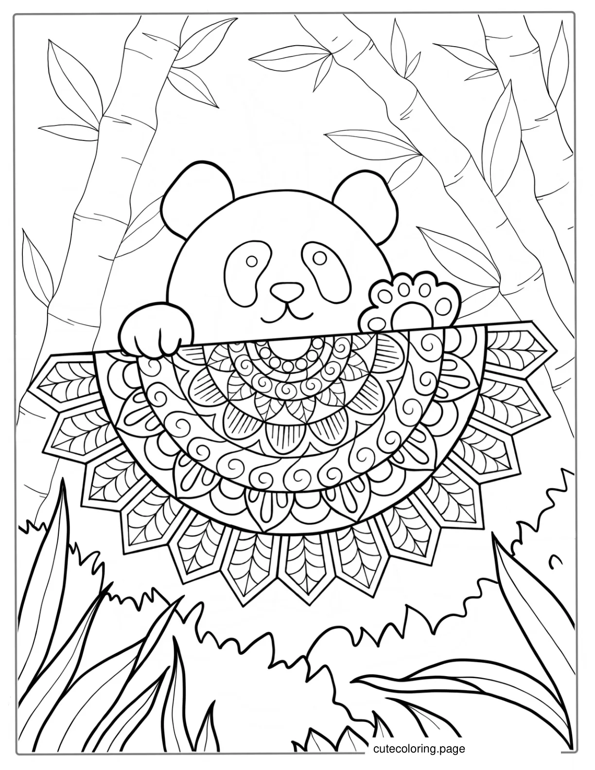 Mandala Panda Coloring Sheet For Adults coloring page