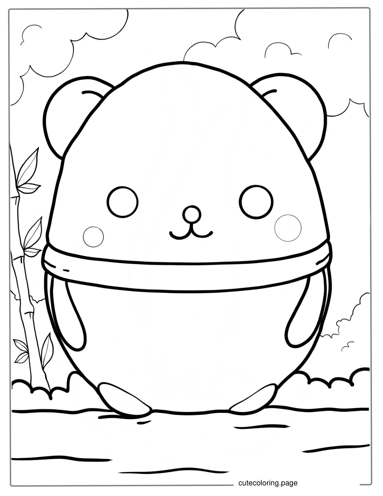 Simple Outline Of Panda To Color For Toddlers coloring page