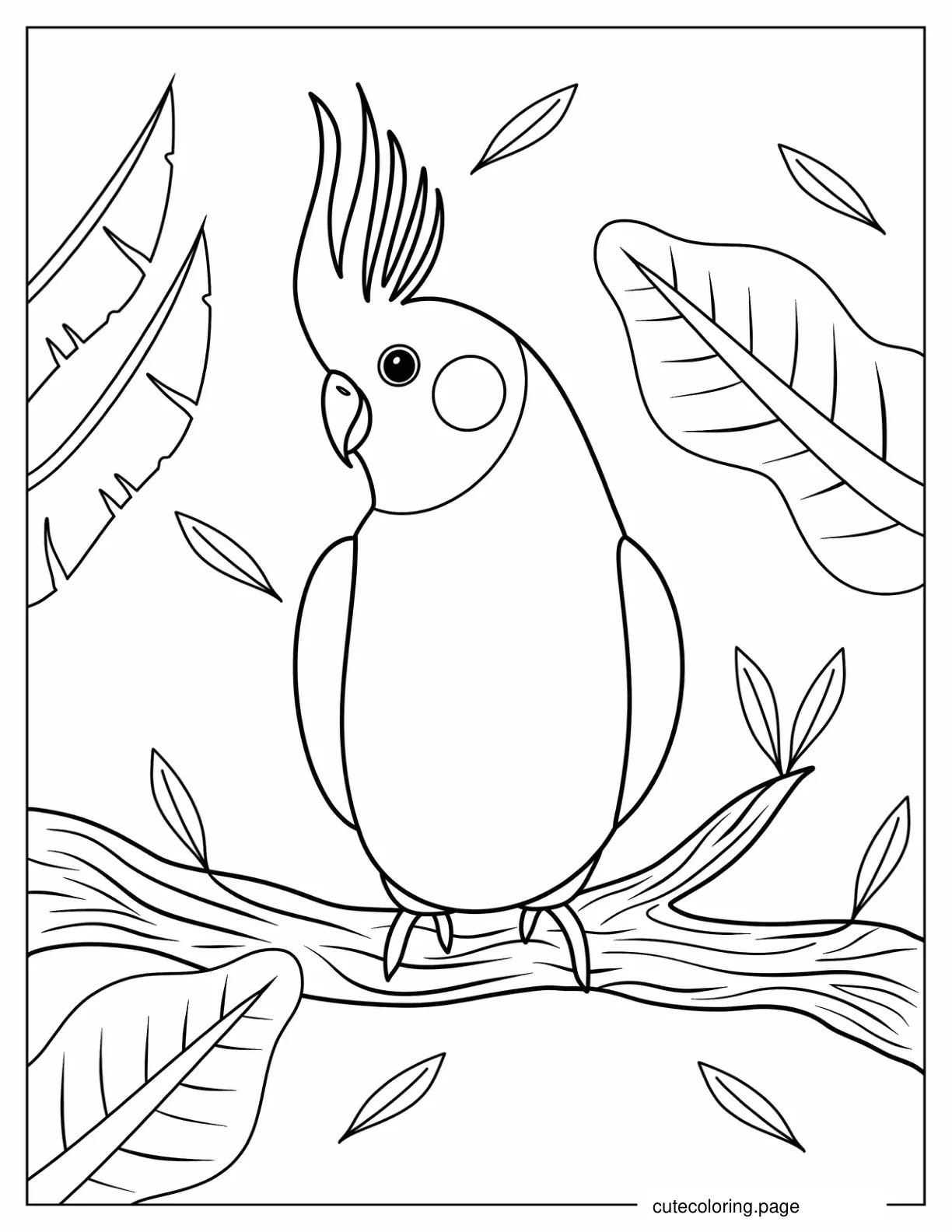 Easy Parrot To Color For Kids coloring page