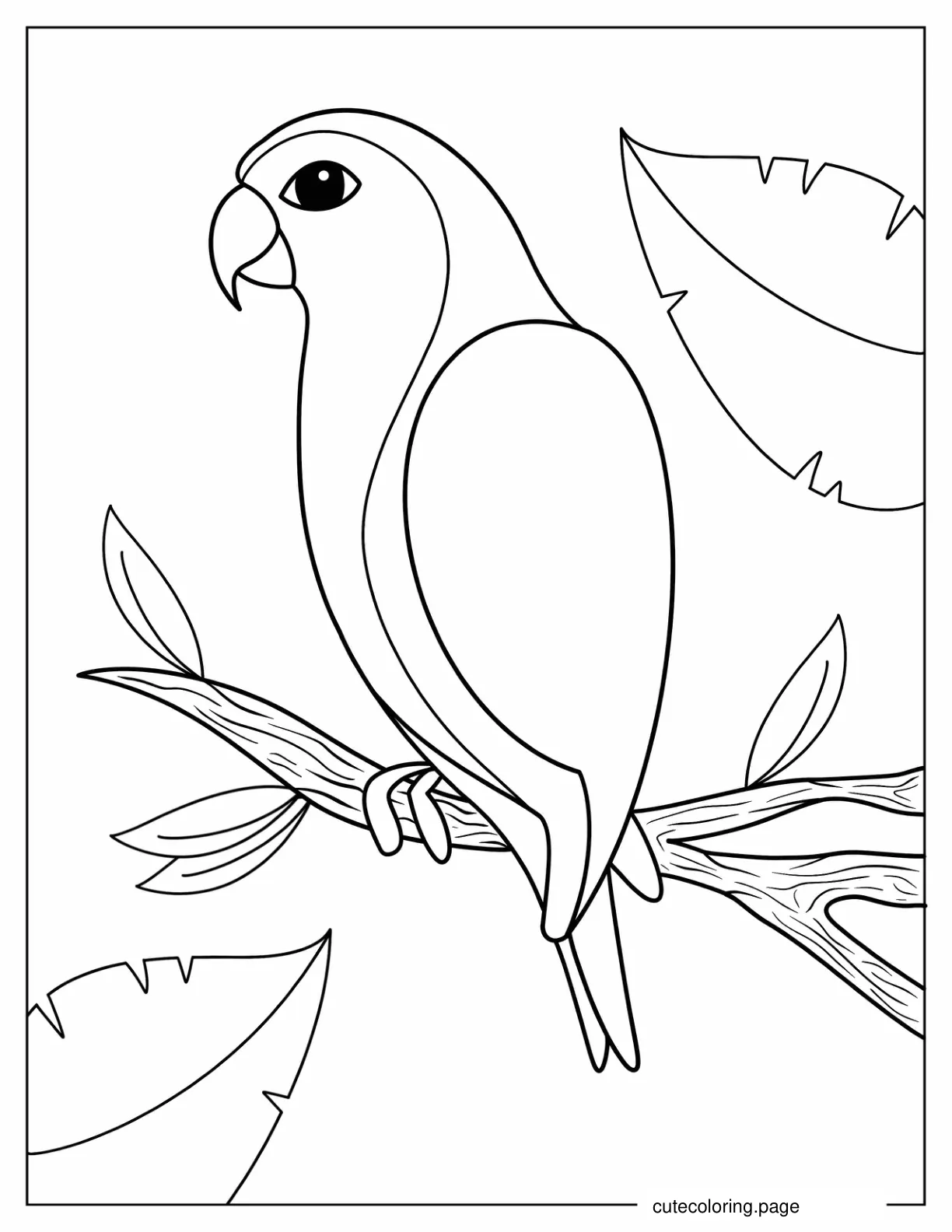 Simple Outline Of Parrot To Color coloring page