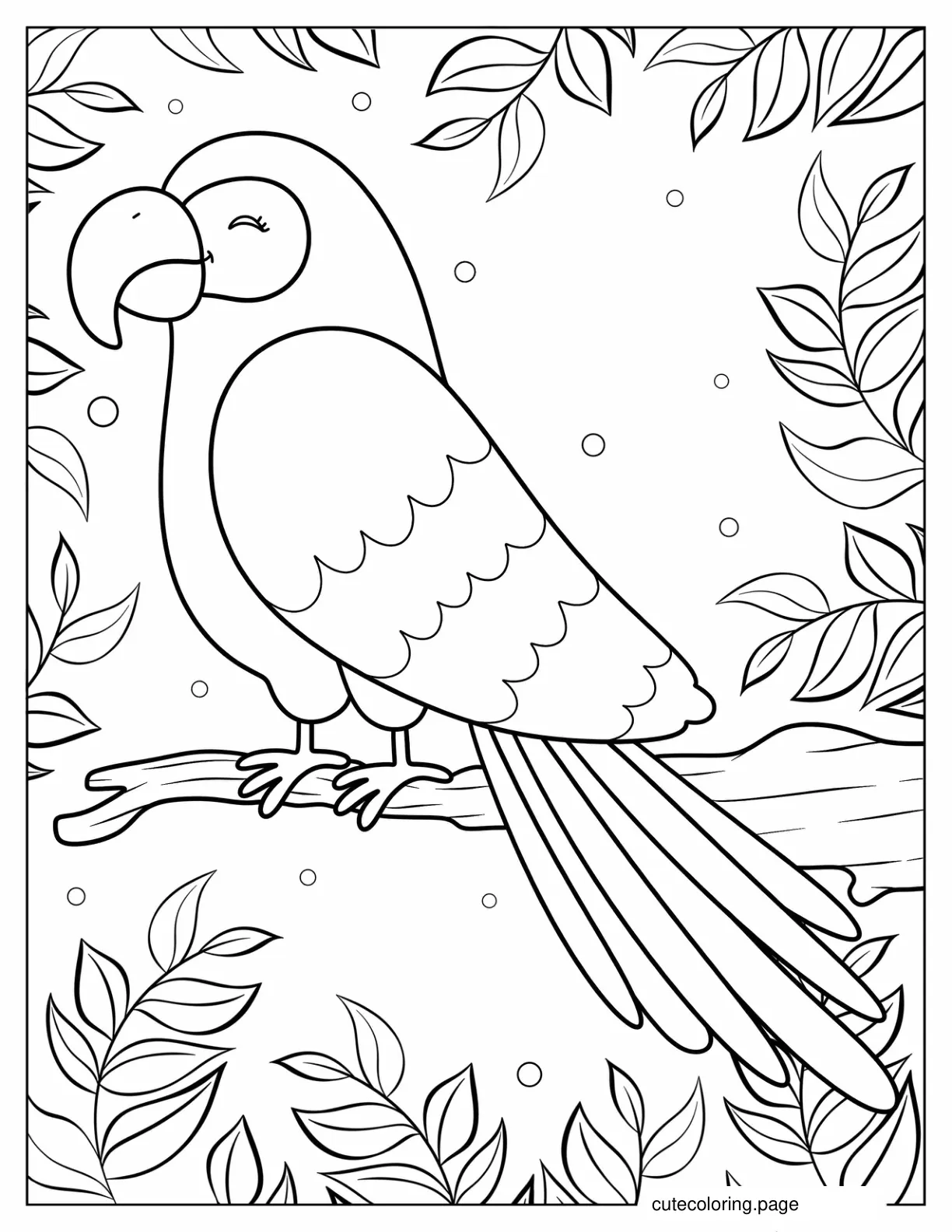 Smiling Parrot To Color coloring page