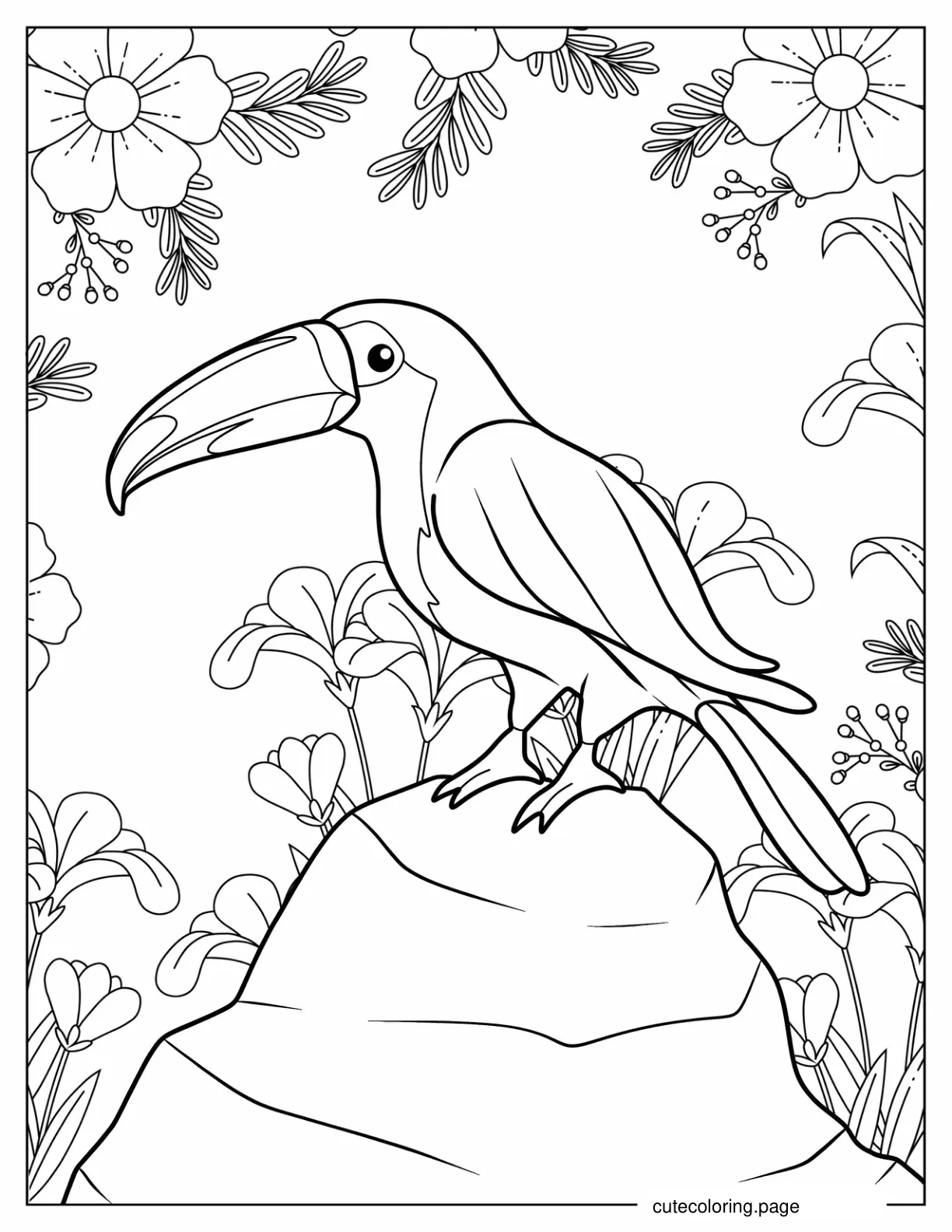 Toucan Parrot Coloring Sheet coloring page