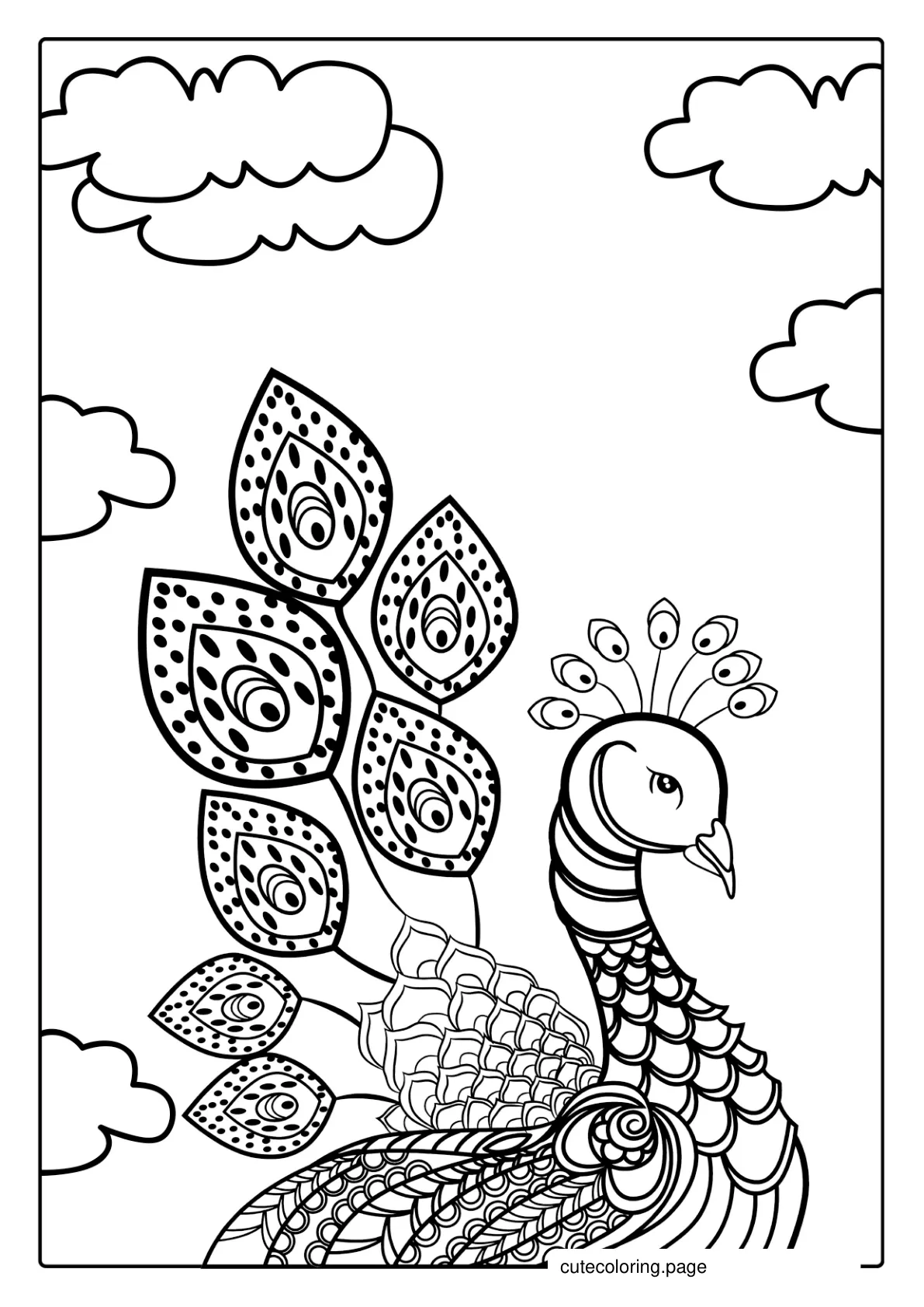 Adult Peacock Coloring In  coloring page