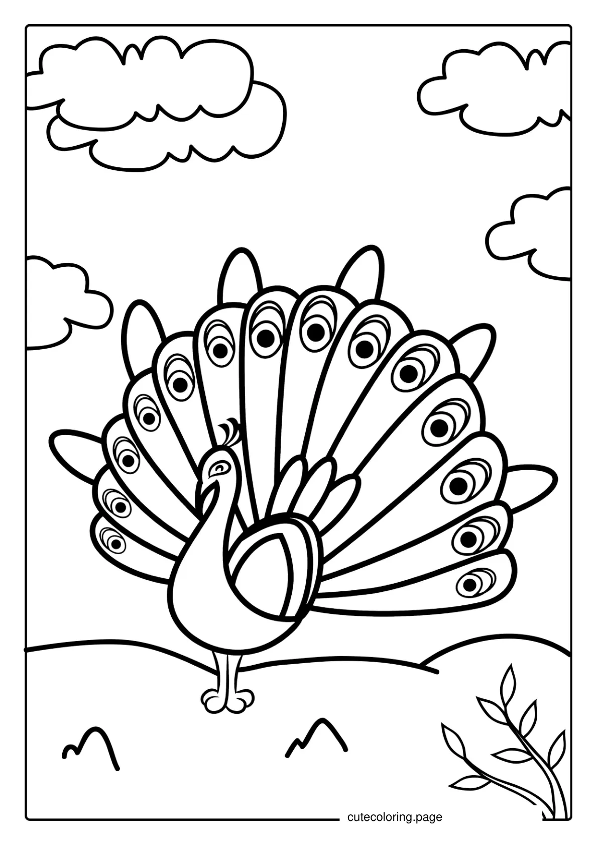 Cute Peacock Coloring In coloring page