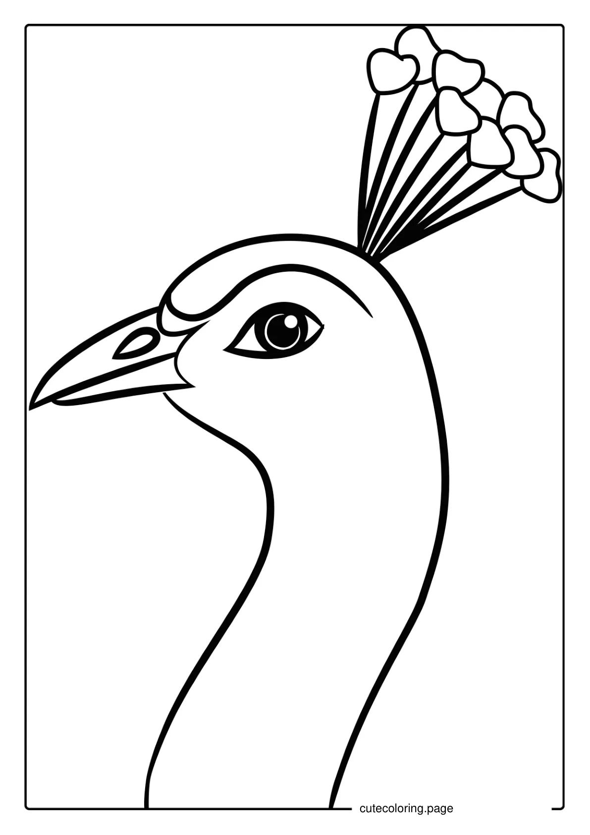 Easy Outline Of Peacock Head Coloring coloring page