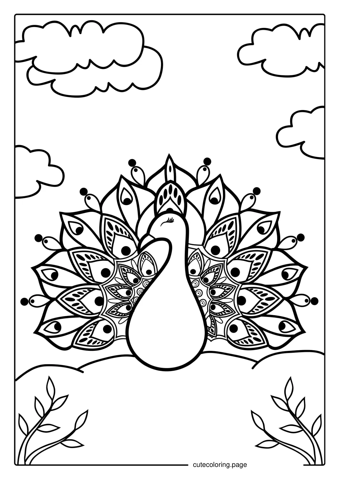 Mandala Peacock Coloring Picture coloring page