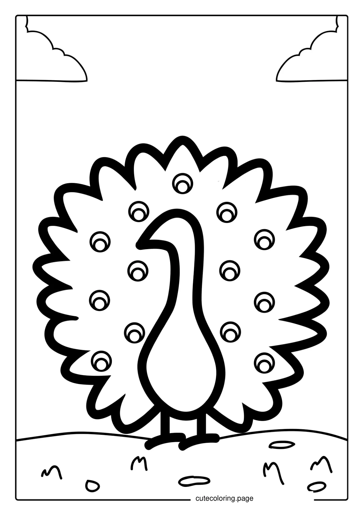 Outline Of Peacock To Color In coloring page