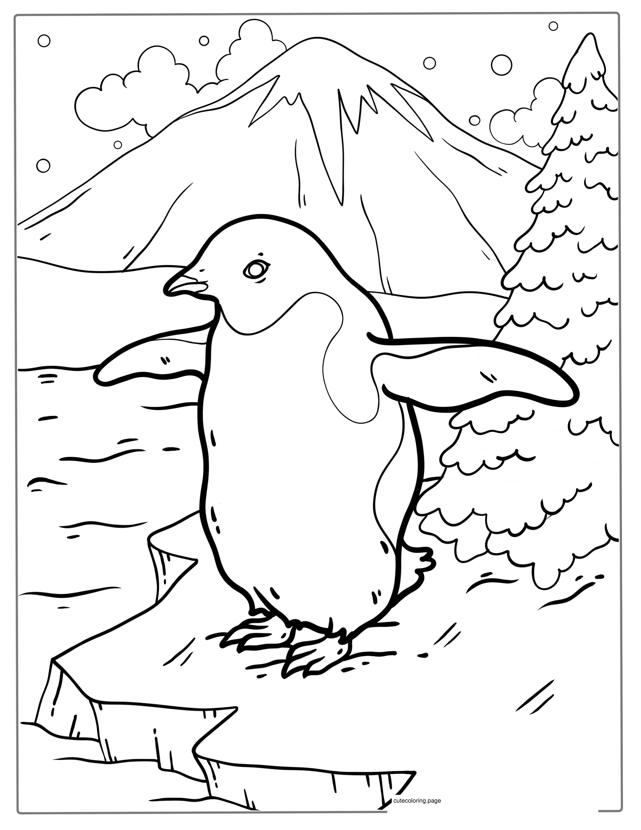 Chinstrap Penguin Coloring Page For Kids coloring page