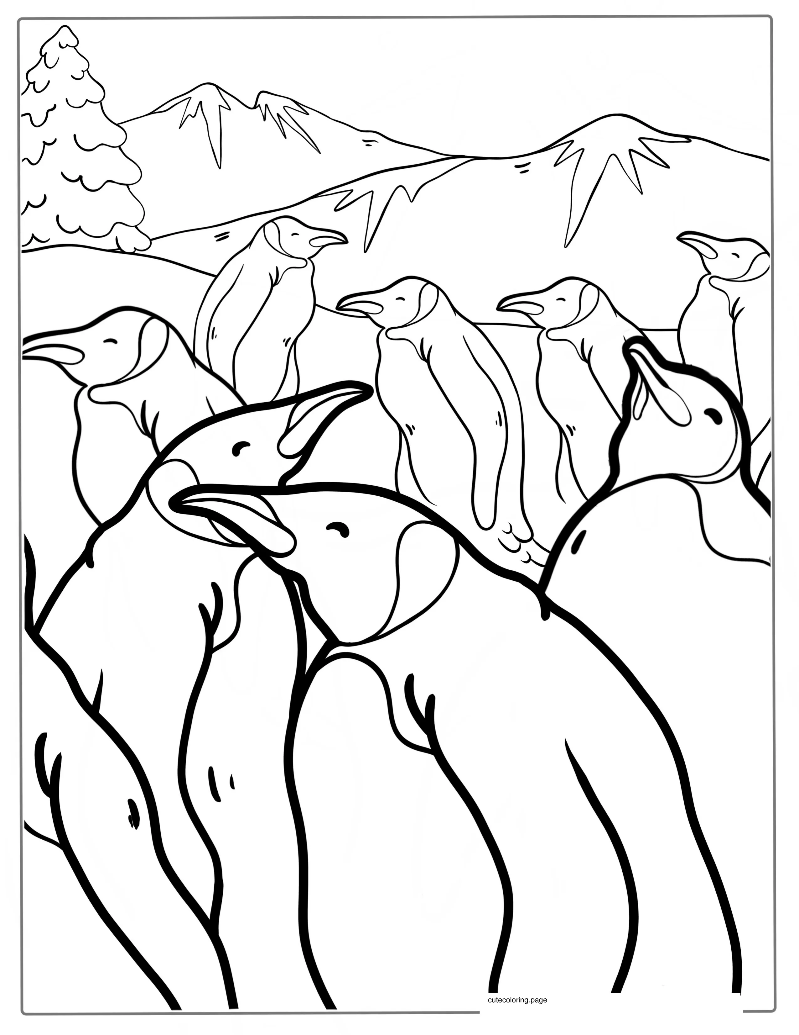 Colony Of Emperor Penguin Coloring coloring page