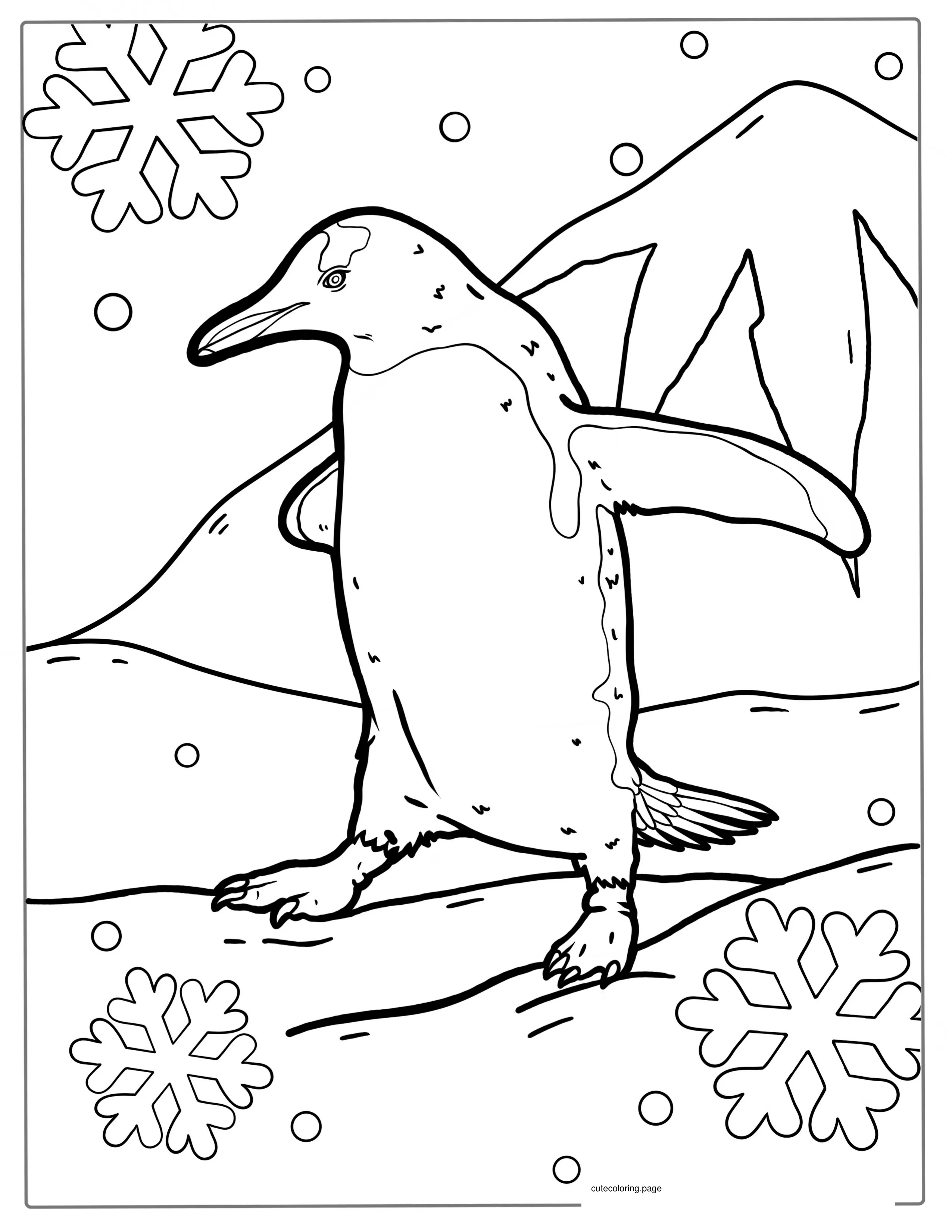 Cute Chinstrap Penguin Coloring Page coloring page