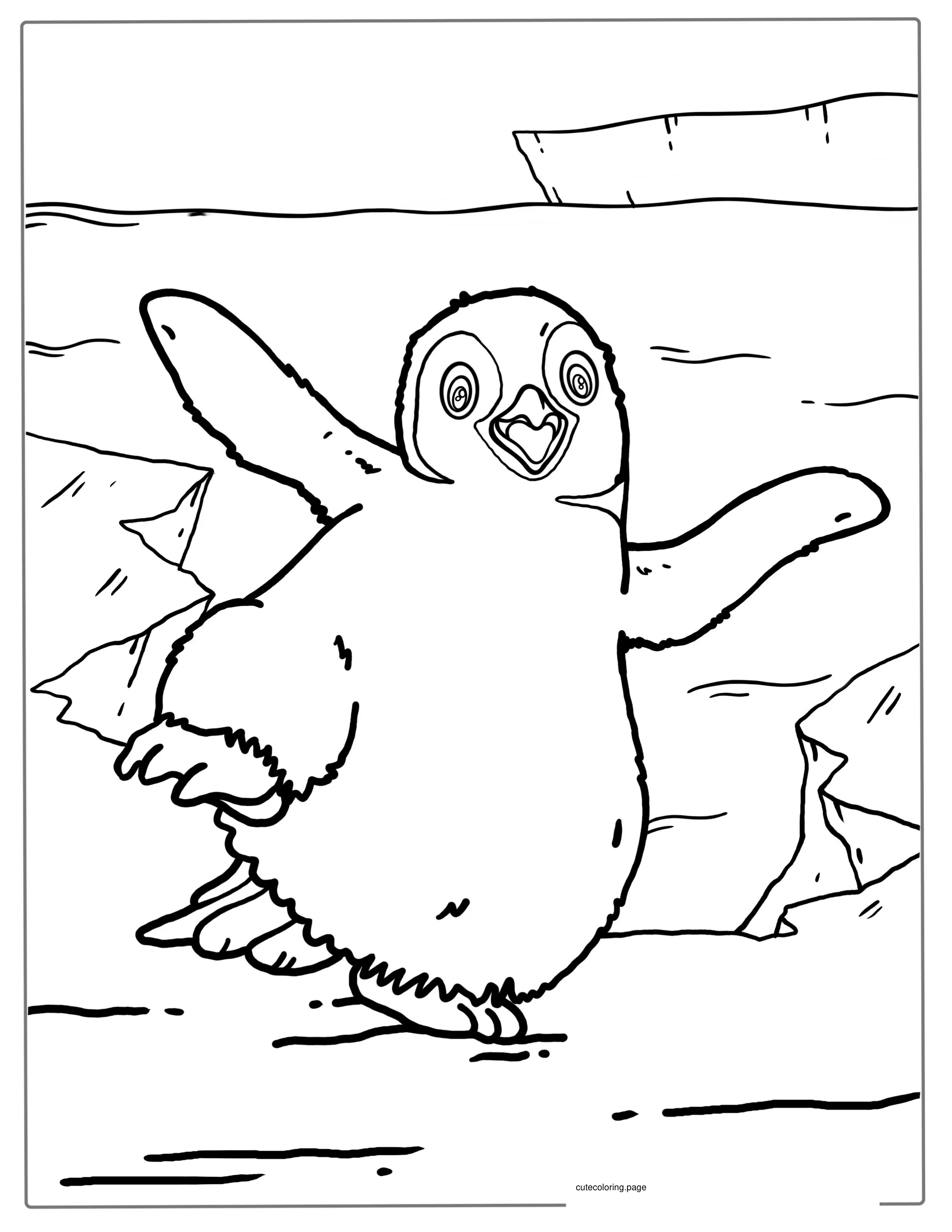 Happy Feet Penguin Coloring Page coloring page