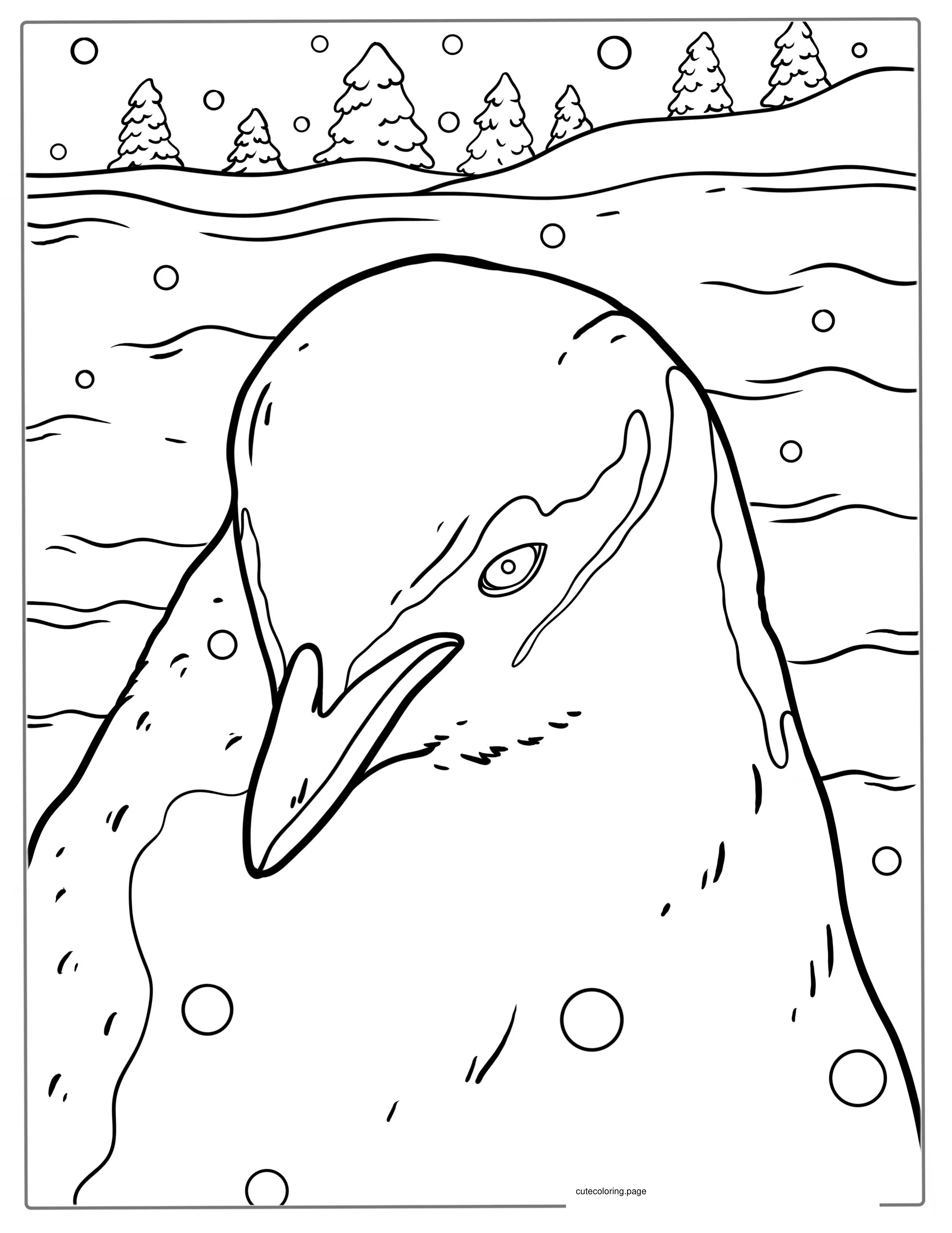 Little Blue Detailed Penguin Coloring In coloring page