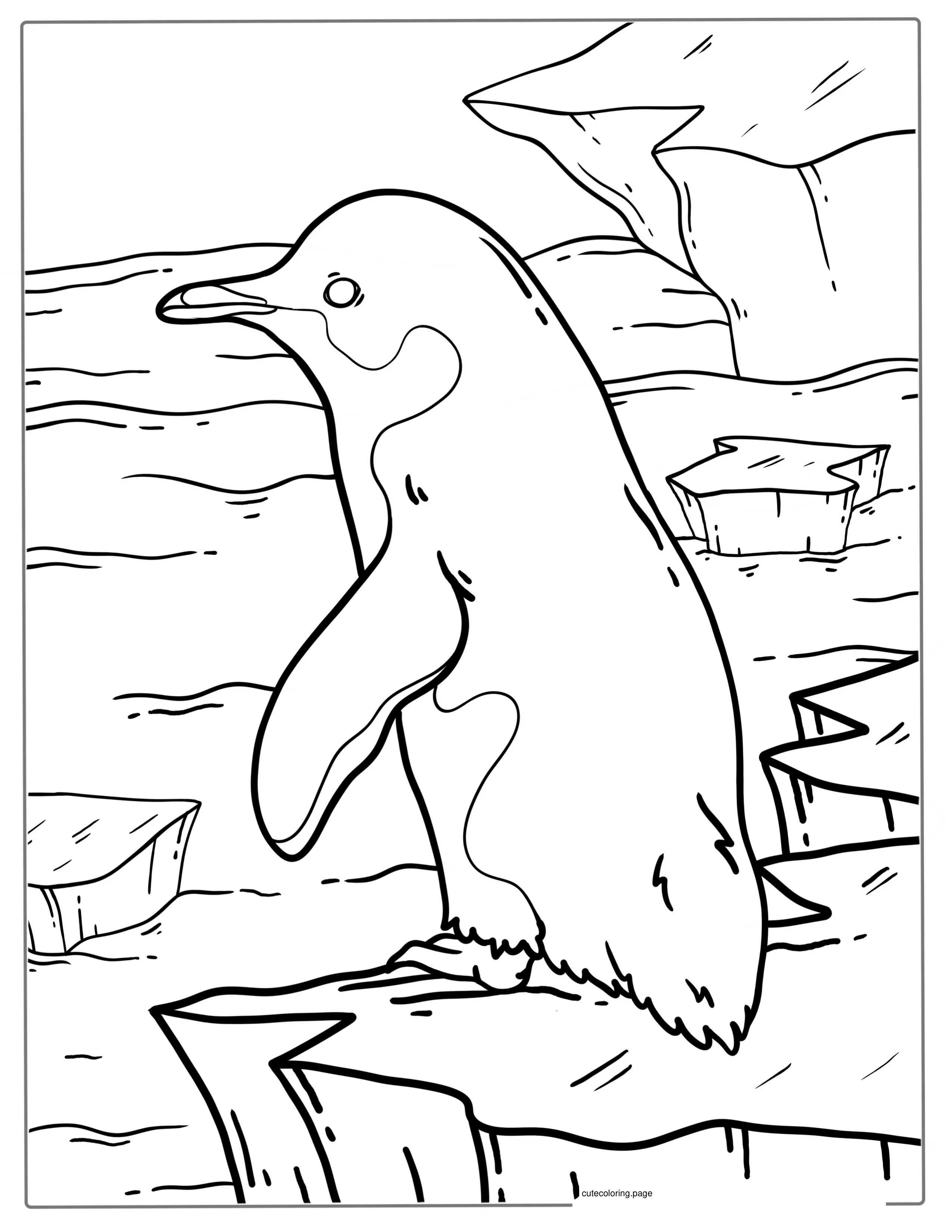 Little Blue Penguin Coloring Page For Preschoolers coloring page