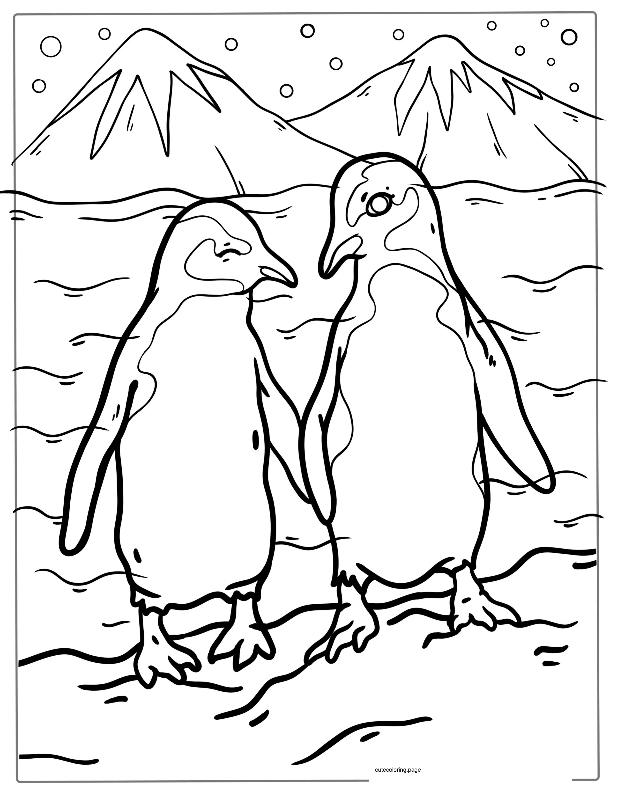 Two Australian Little Penguins Coloring In coloring page