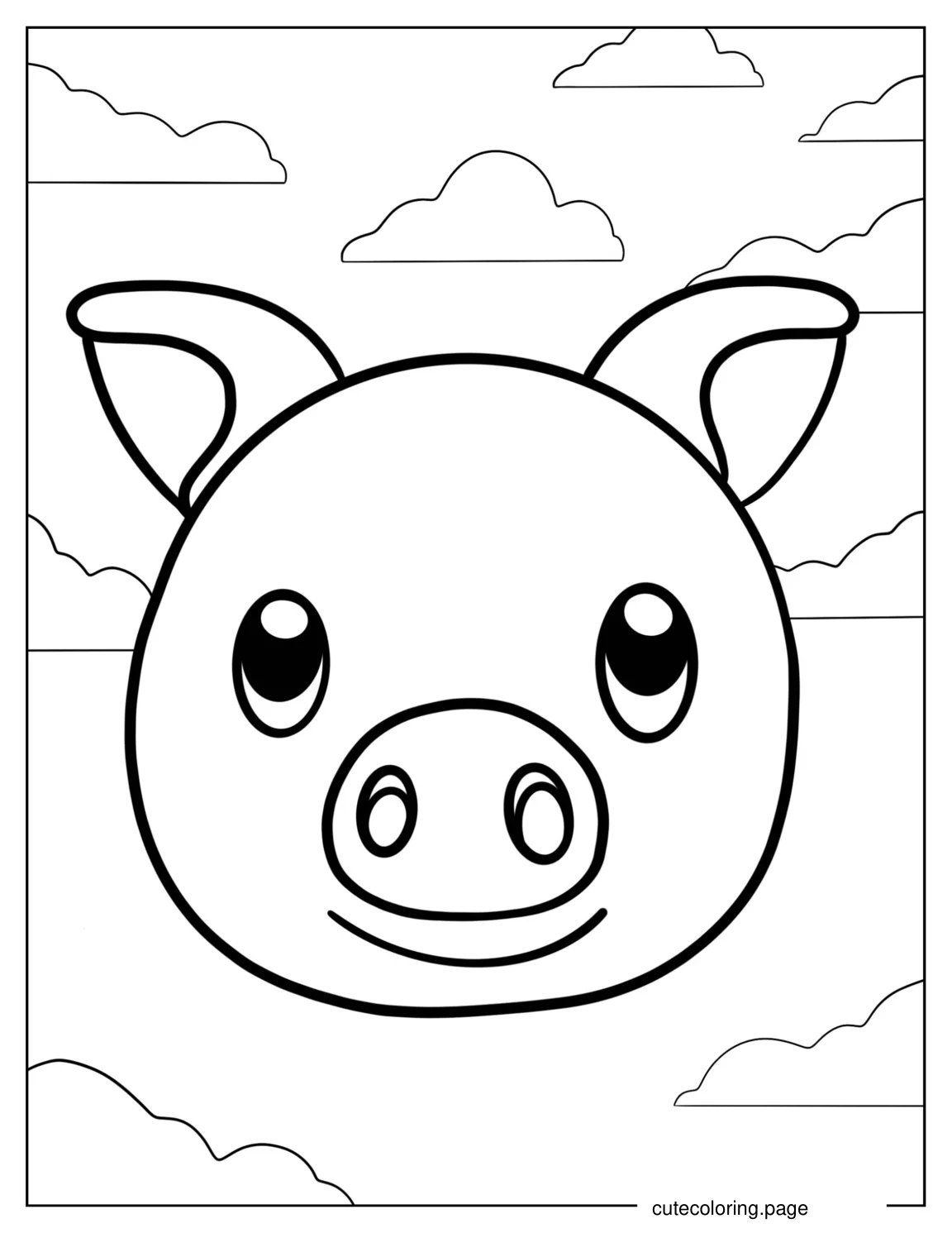 Easy Outline Of a Pigs Face coloring page