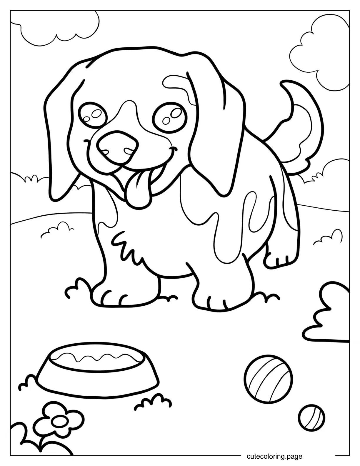 Beagle Puppy With Tongue Out Coloring In coloring page