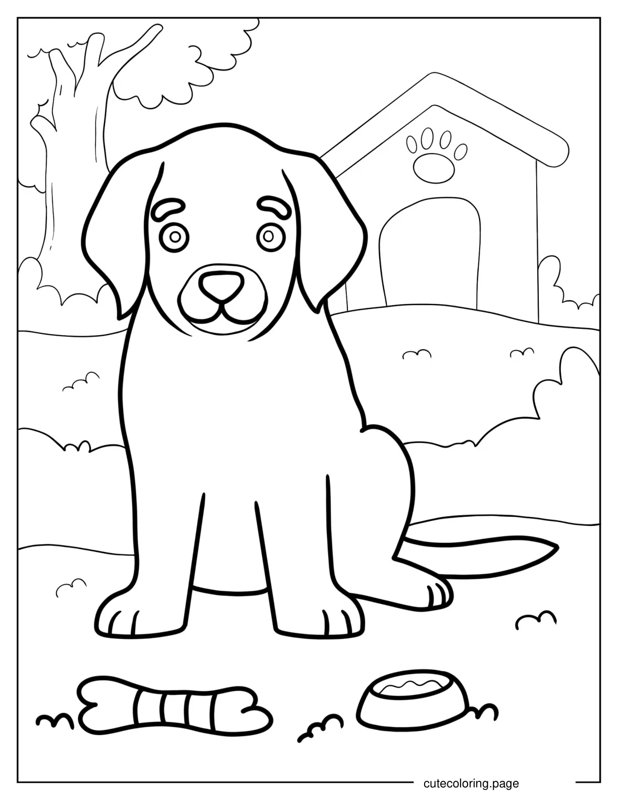 Coloring Sheet Of Puppy Outline coloring page