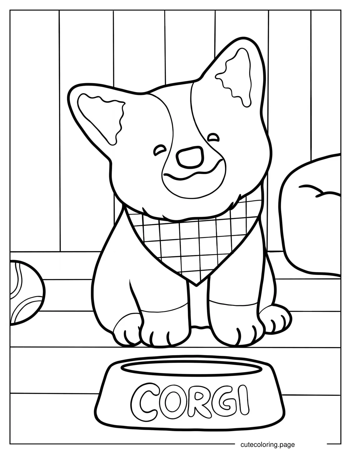 Cute Shiba Inu Puppy Smiling Coloring In coloring page