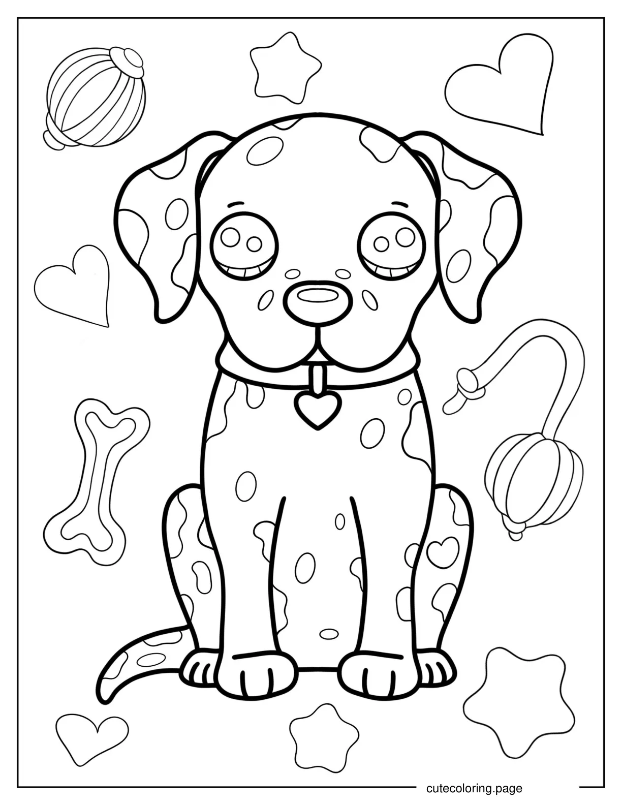 Dalmatian Puppy Sitting Coloring Page coloring page