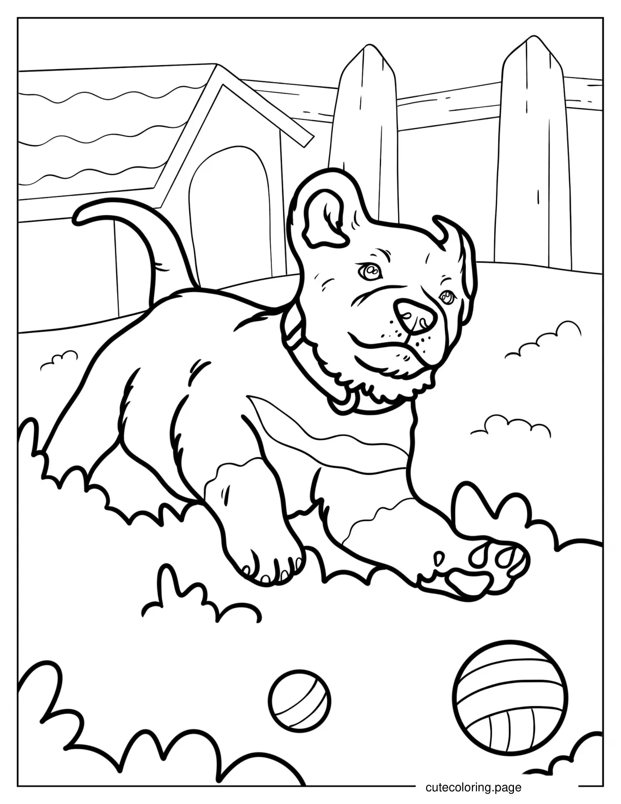 Rottweiler Puppy Running In Backyard coloring page