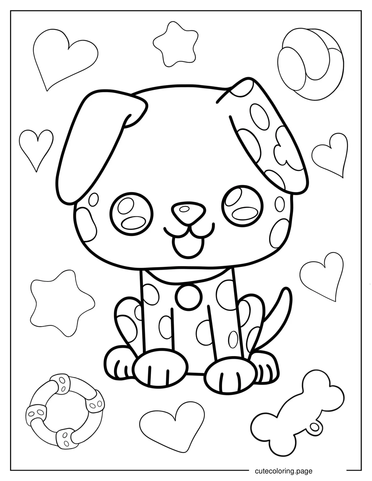 Spotted Puppy Coloring Page For Preschoolers coloring page