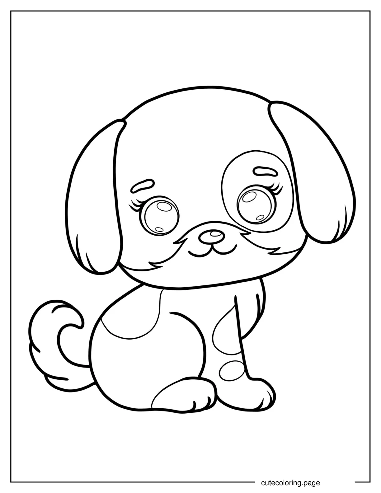 Two Tone Puppy Coloring Sheet For Preschoolers coloring page