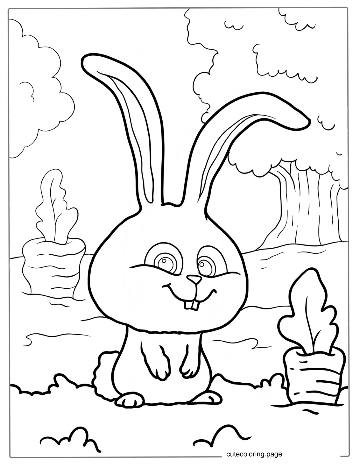 Baby Rabbit With Big Ears To Color coloring page