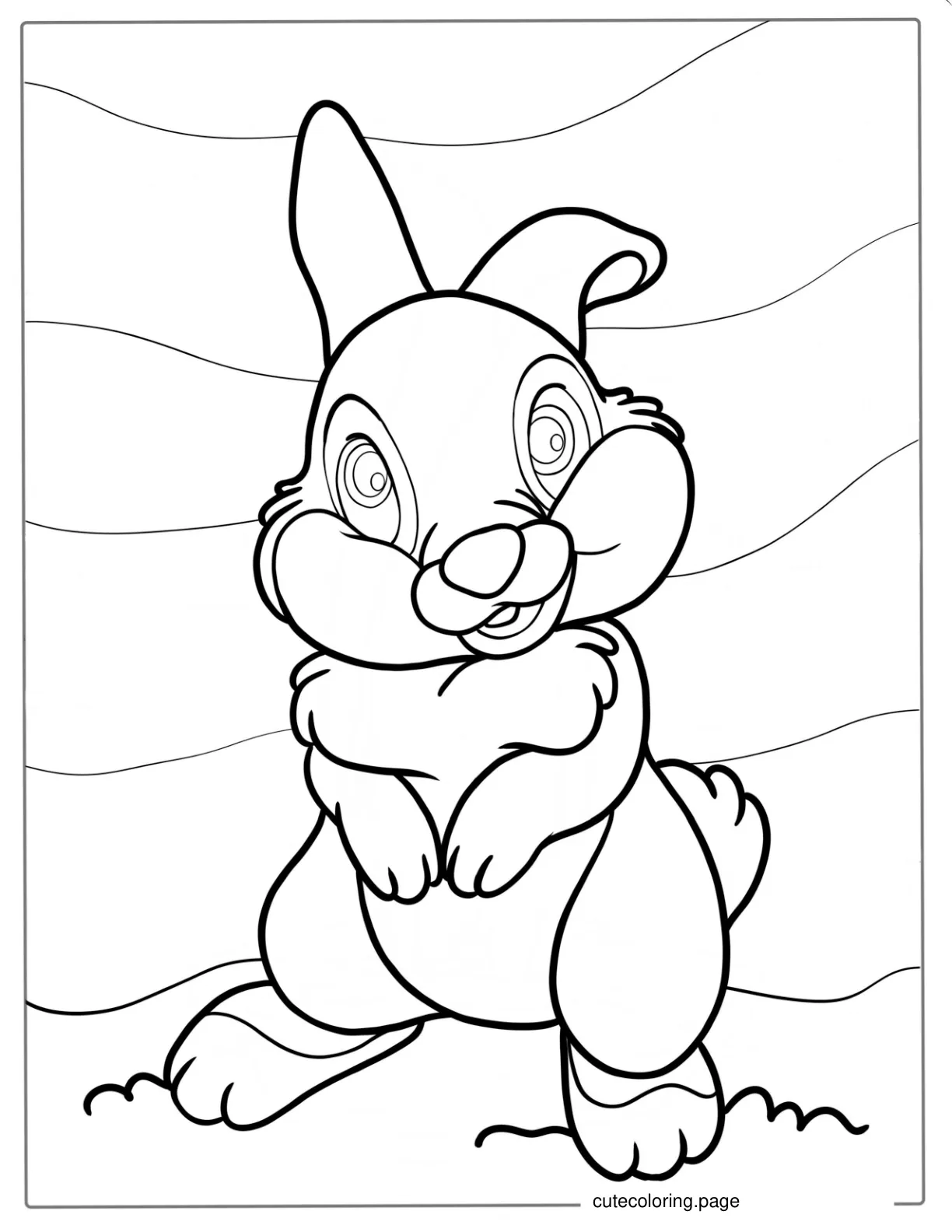 Thumper Rabbit From Bambi Coloring Page coloring page